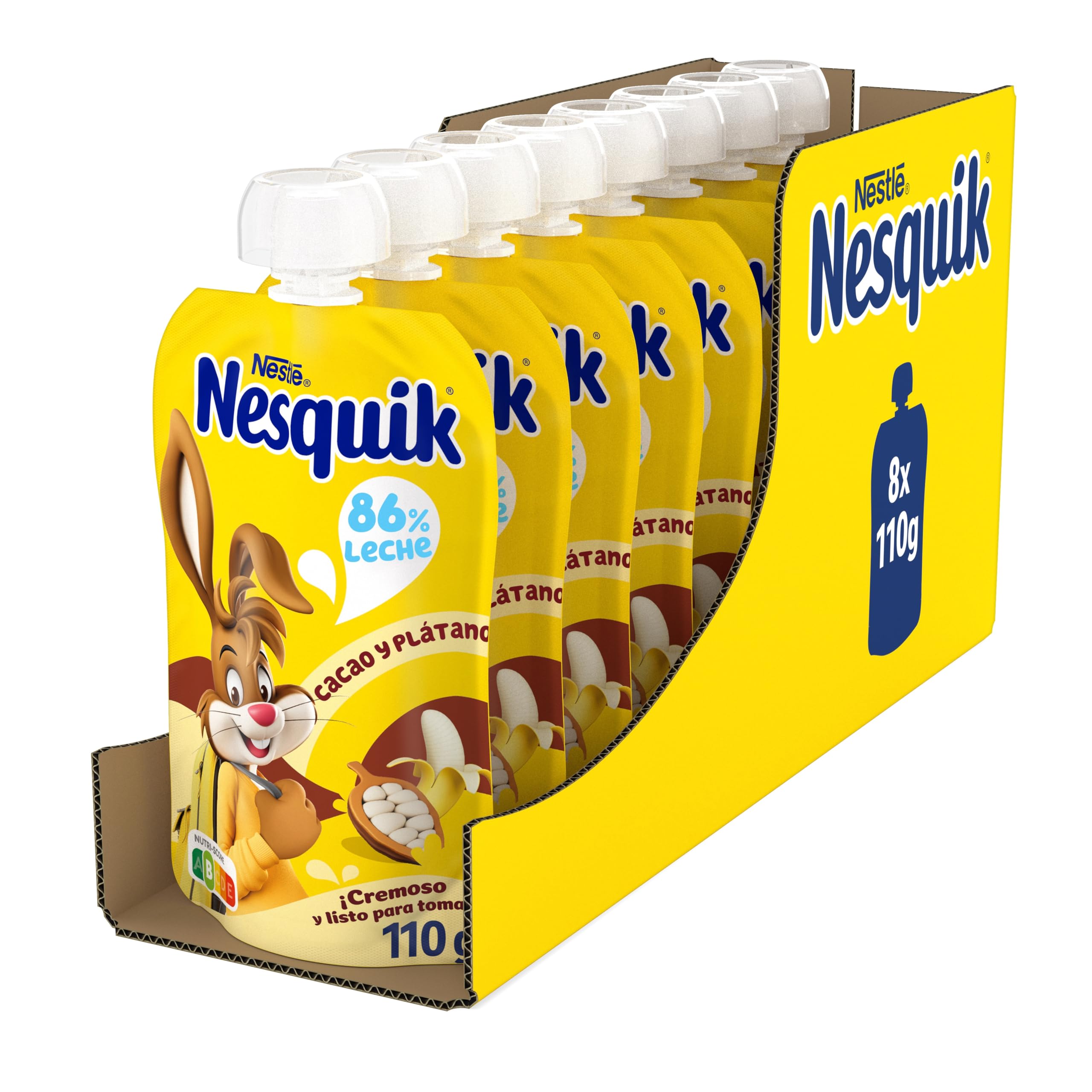 NESTLÉ NESQUIK Cacao Plátano 8 Bolsitas 110g