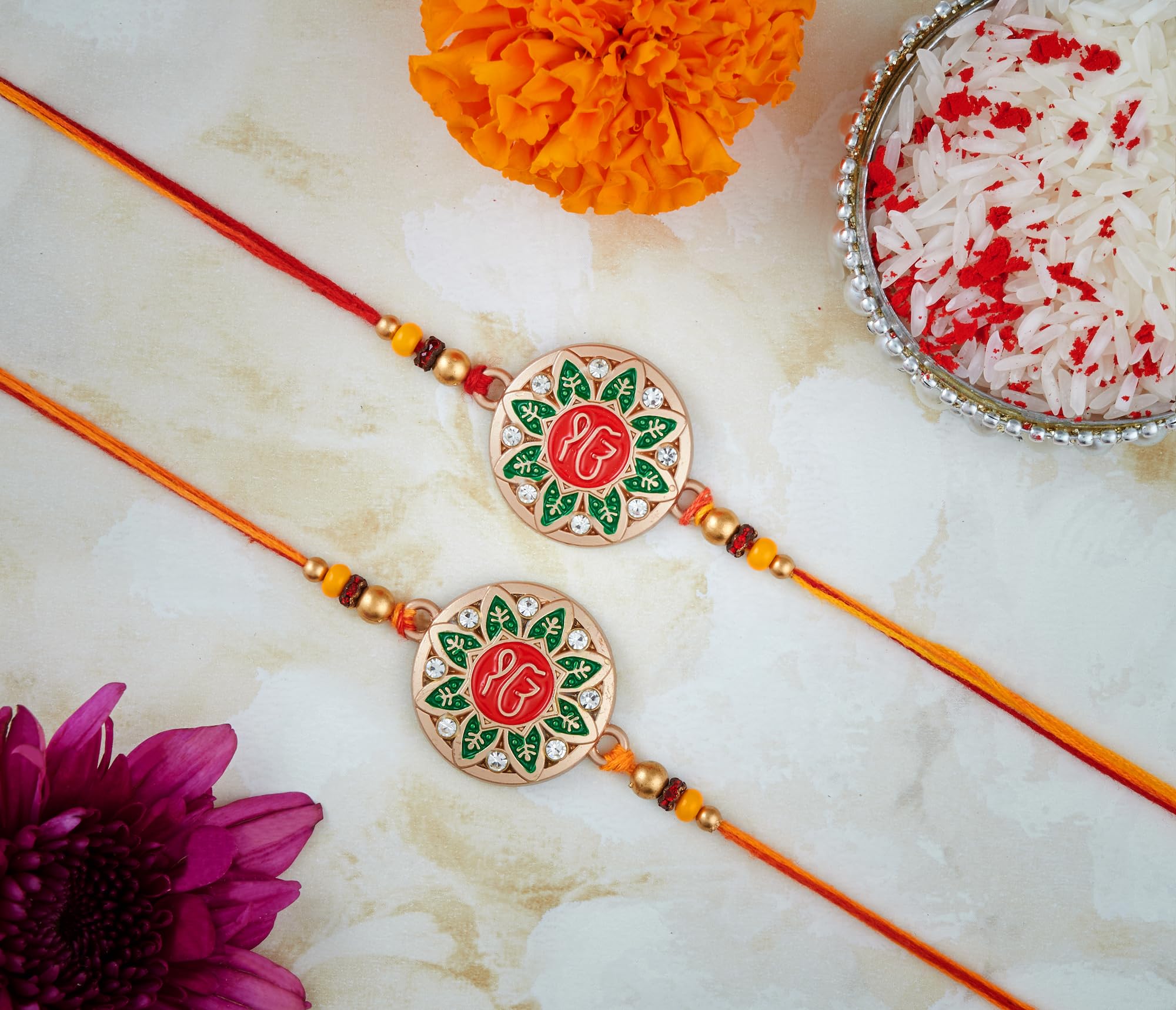 Rakhi for Brother zestaw 2 Ek Onkar Designer Rakhi for Raksha Bandhan Traditional Bracelet GER072023