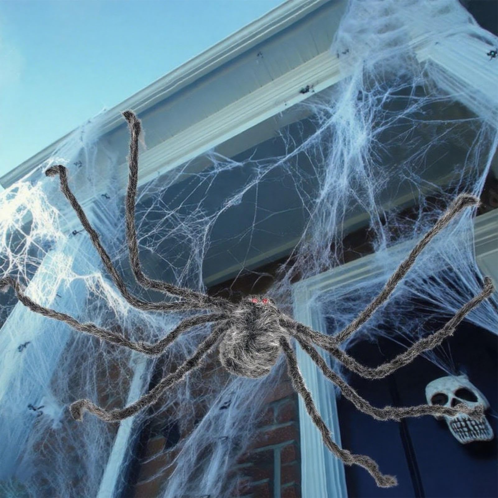 Dekoracje Pająk Halloween Straszna Dekoracja Do Nawiedzonego Domu | Ozdoba Dekoracyjna Pająka 150 cm Na Ganek Ogród Podwórko Dla Właścicieli Domów Organizatorów Imprez Plenerowa