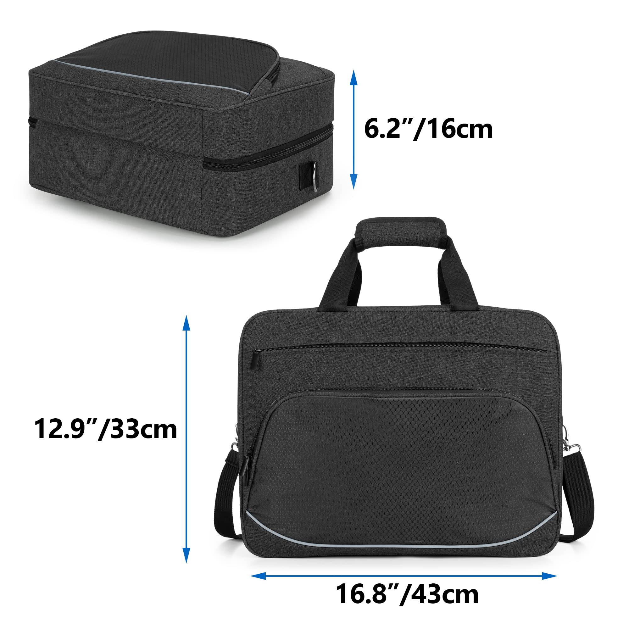 Trunab Bolsa Compatible con PS5/PS5 Slim/PS4/PS4 Pro/PS4 Slim/Xbox One/Xbox One X/Xbox One S/Xbox Series S, Bolsa Viaje Trasporte con Múltiples Bolsillos para Consola de Juegos, Negro