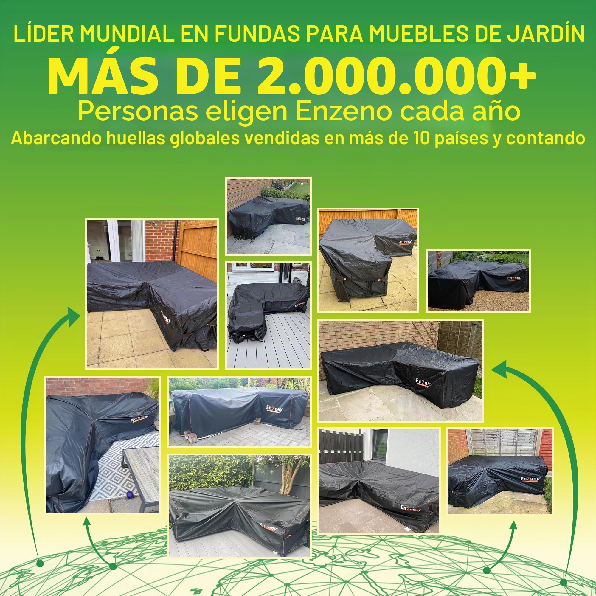 Funda Muebles Sofa Impermeable, Tela Oxford 600D Exterior Jardin Cubre Sofá Esquinero, Chaise Longe y Jardín