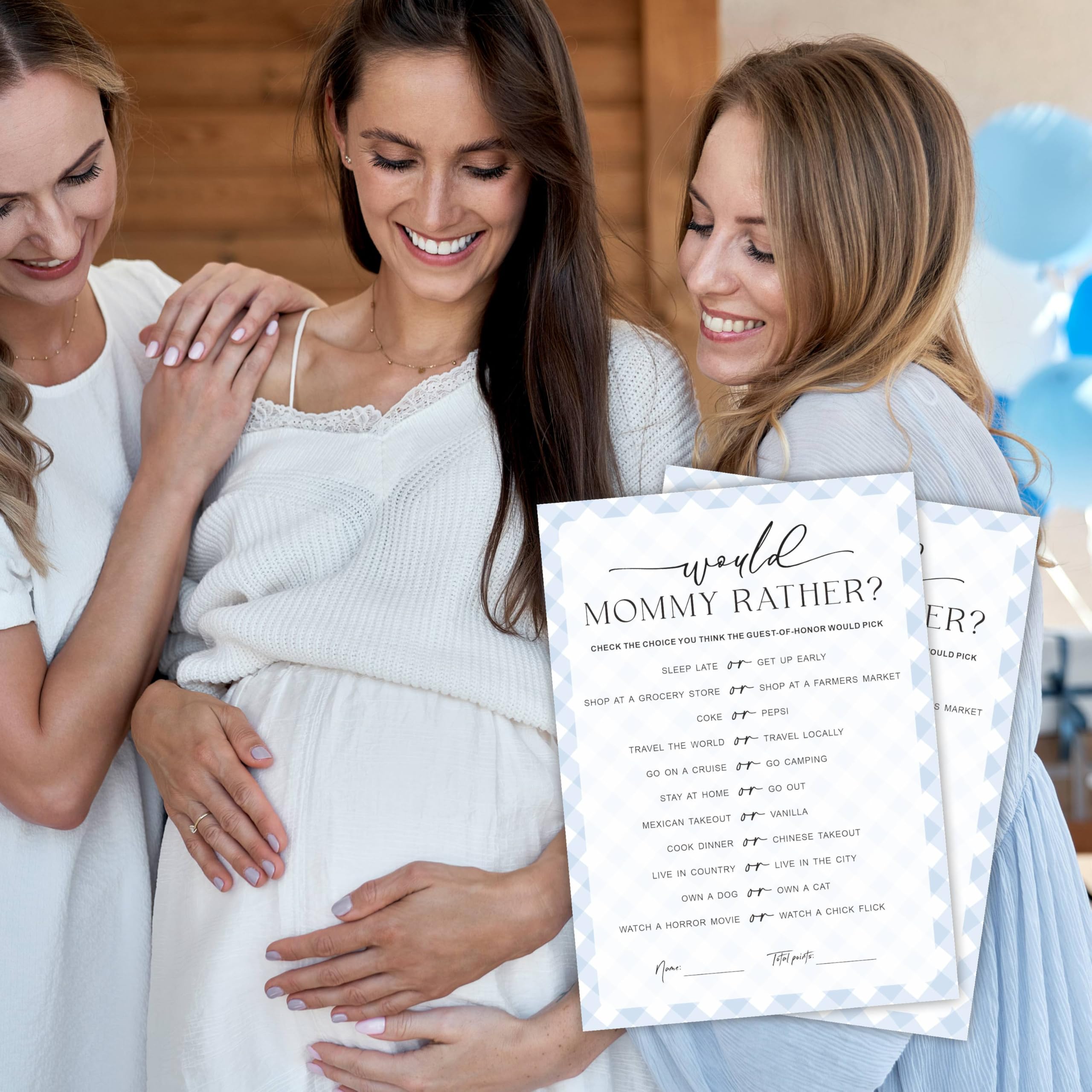 'Would Mommy or Daddy Baby Shower' karty do gier, zabawne gry dla chłopca lub dziewczynki, neutralny pod względem płci, nowoczesny, minimalistyczny design, zajęcia imprezowe, 30 kart 12,7 x 18 cm