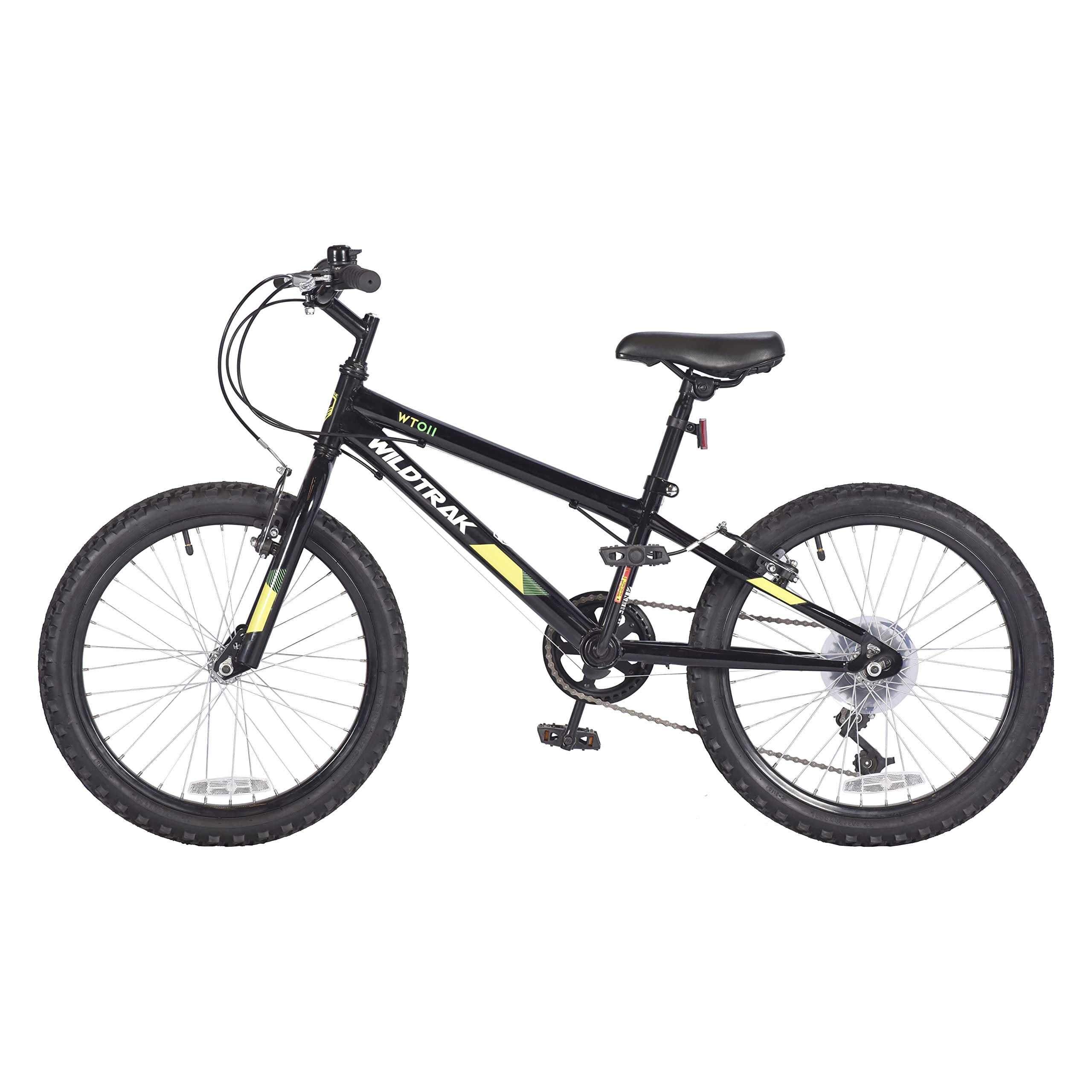 Wildtrak - Bicicletta da 20 pollici per bambini dai 6 ai 9 anni con freni regolabili - Nero