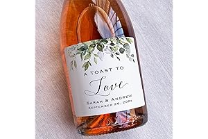 Custom Greenery Champagne Bottle Labels