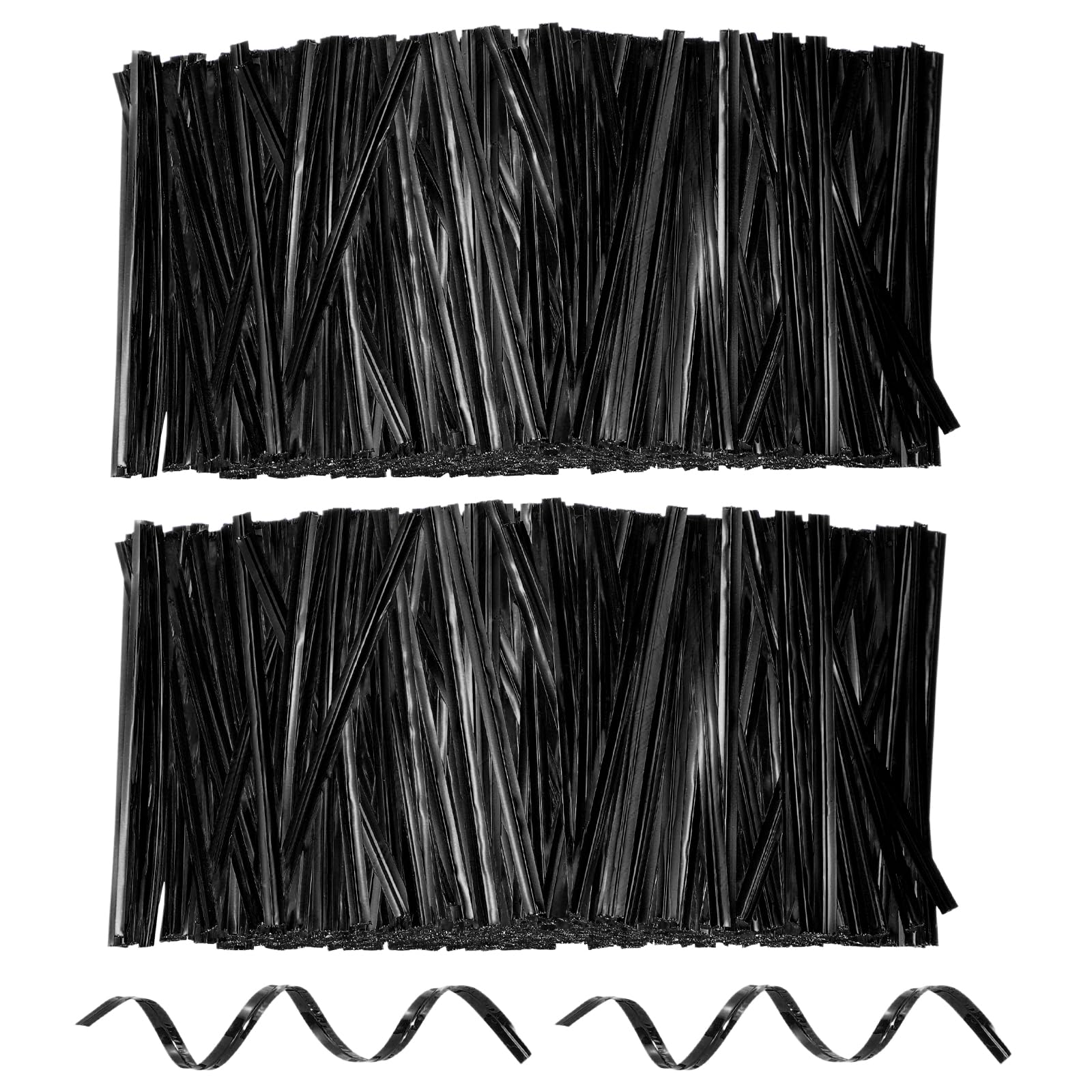 sourcing map 1600pcs Bag Twist Ties 80mm Reusable Metallic Twist Ties Wire Cable Ties Plastic Bag Sealers for Party Bread Candy Cake Present Supplies, Black