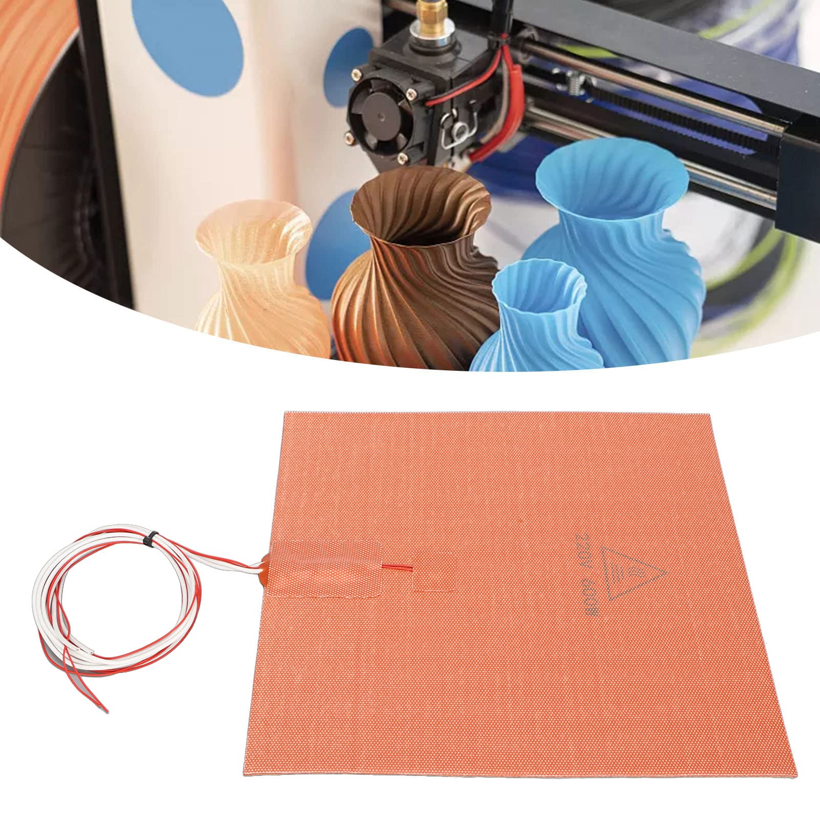 Almohadilla Térmica de Alta Temperatura, 220V 600w Cama Caliente de Silicona Accesorios de Impresora 3D Almohadilla Térmica de Silicona 280x280mm