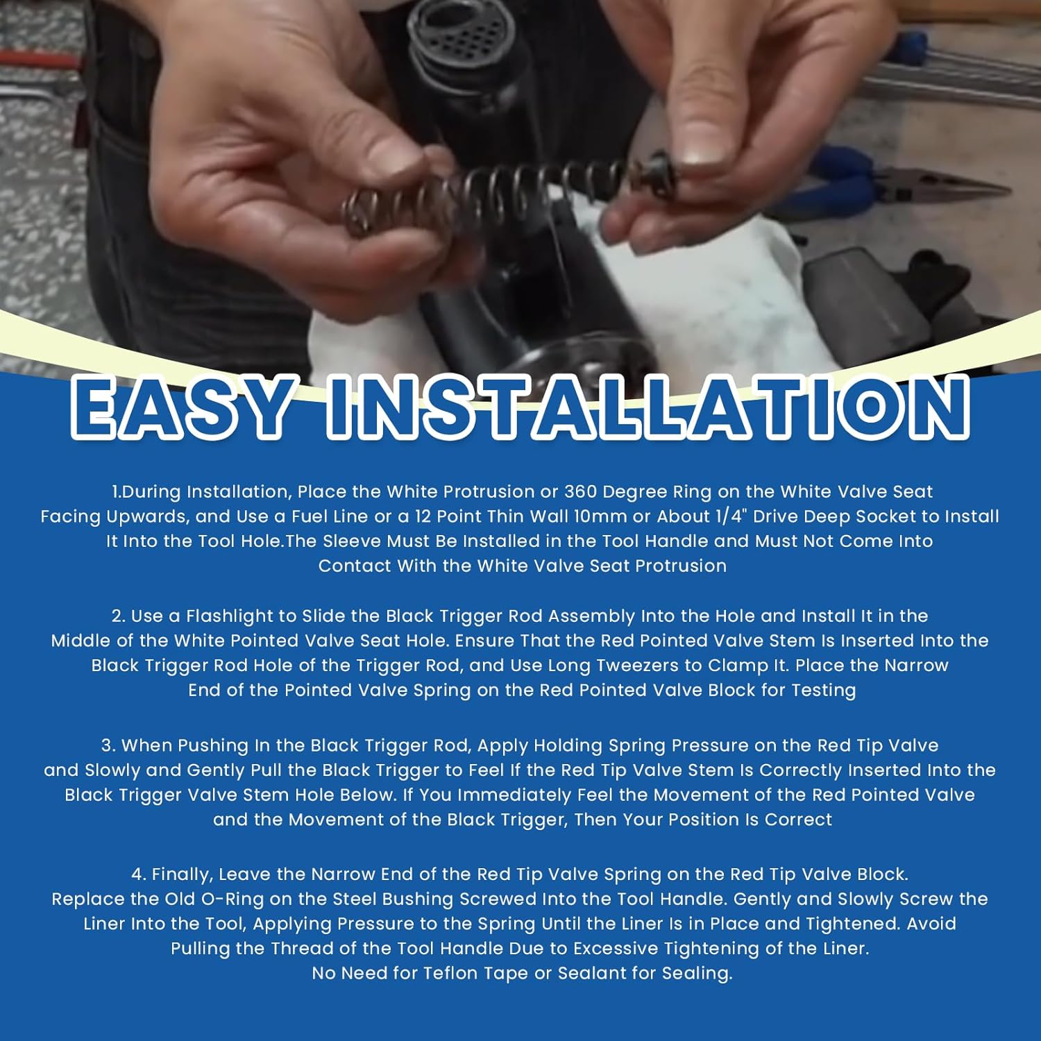 Throttle Valve Kit Compatible with PH50F PH2045 PH2050 Air Hammers FAR720 FAR750 FAR7200 (Air Ratchets) IM5100 Impact Wrenches and Sioux 4035 1/2" Drive Tools