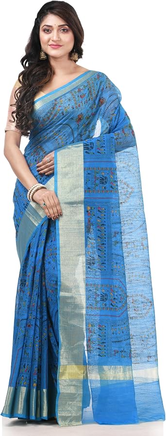 dB DESH BIDESH Womens Silk Handloom Saree With Blouse Piece
