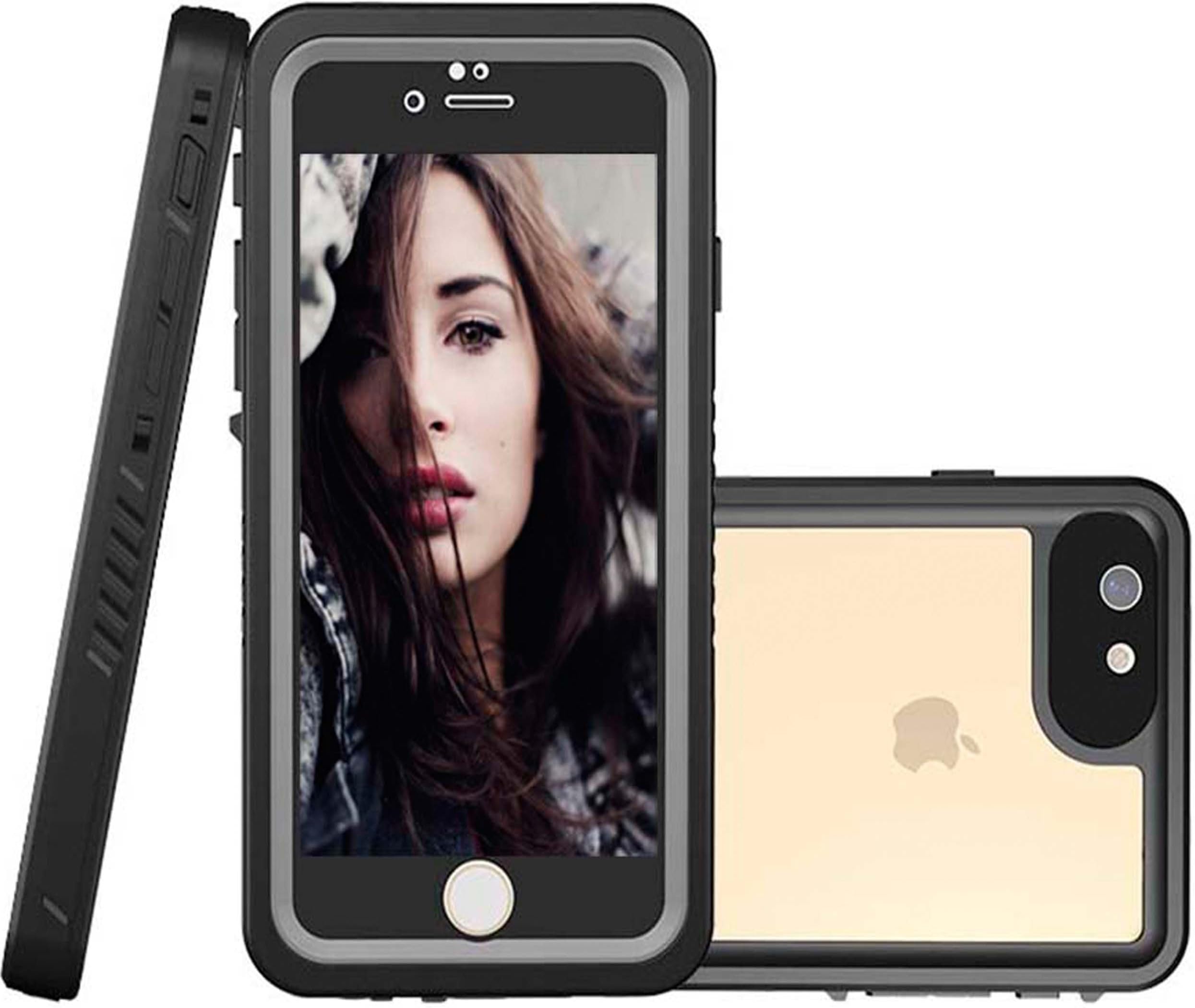 iPhone 6 Plus/6s Plus Waterproof Case,TRONOE Clear Back Upgraded Extreme Durable with Built-in Screen Drop Resistance Fully Sealed Shock Dirt Snow Proof Cover Case for iPhone 6 Plus/6s Plus (Black)