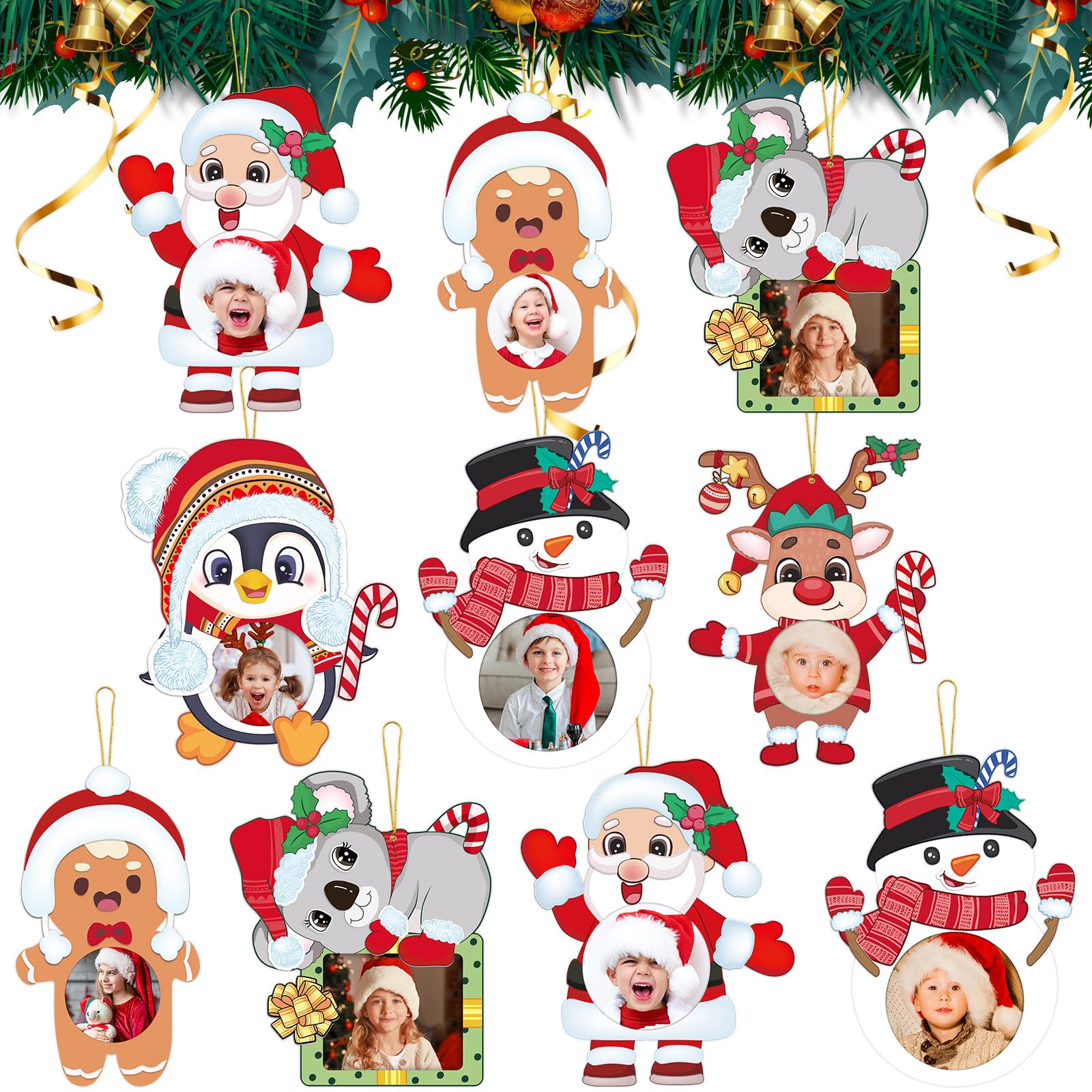 Christmas Picture Frame Craft Kit Foam Xmas Character Photo Frame Ornament for Kids DIY Art Class Activities 12 Pack