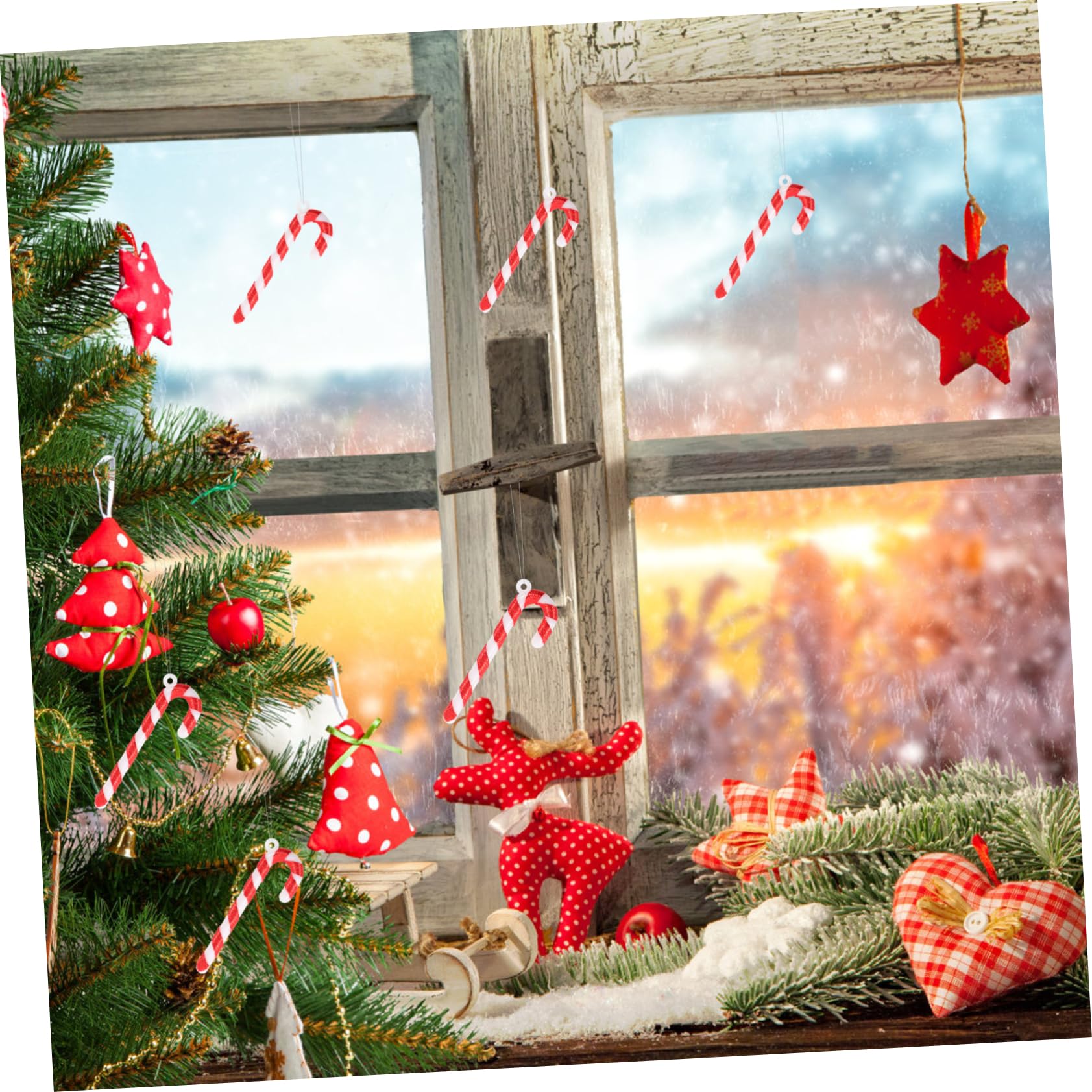 PRETYZOOM 300pezzi Decorazioni Natalizie Bastoncini Di Zucchero Da Ornamenti Per Albero Di Natale Addobbi Festivi Per Creazioni Fai Da Te Per Atmosfera Natalizia