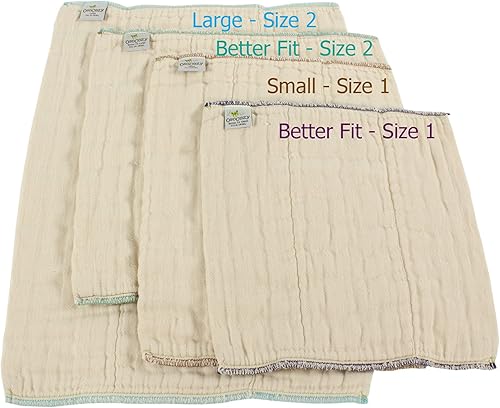 Miniatura 6 de OsoCozy Pañales de tela preplegados de algodón orgánico que mejor se ajustan a capas de 4 x 8 x 4 pulgadas (6 unidades)  Supersuaves, gruesos,