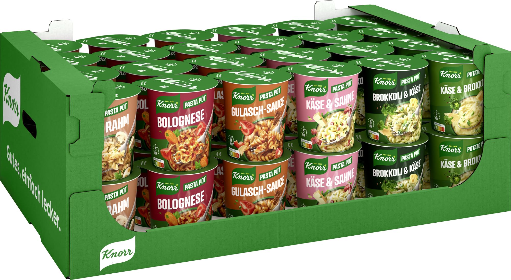 Knorr Snack Pot Pasta und Potato Pot Mix schnelle kleine Mahlzeit fertig in nur 5 Minuten 48x 1 Portion