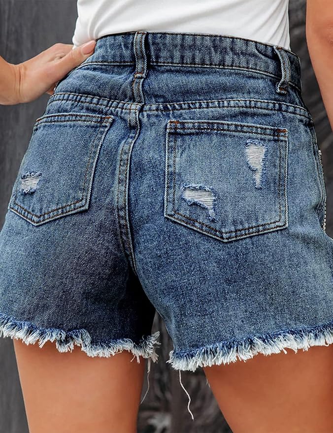 RONRON ♥ FLORAL FRINGE DENIM SHORTS /追跡付 Rseoutlh Women's Rhinestone Denim Shorts Fringe Jeans Shorts