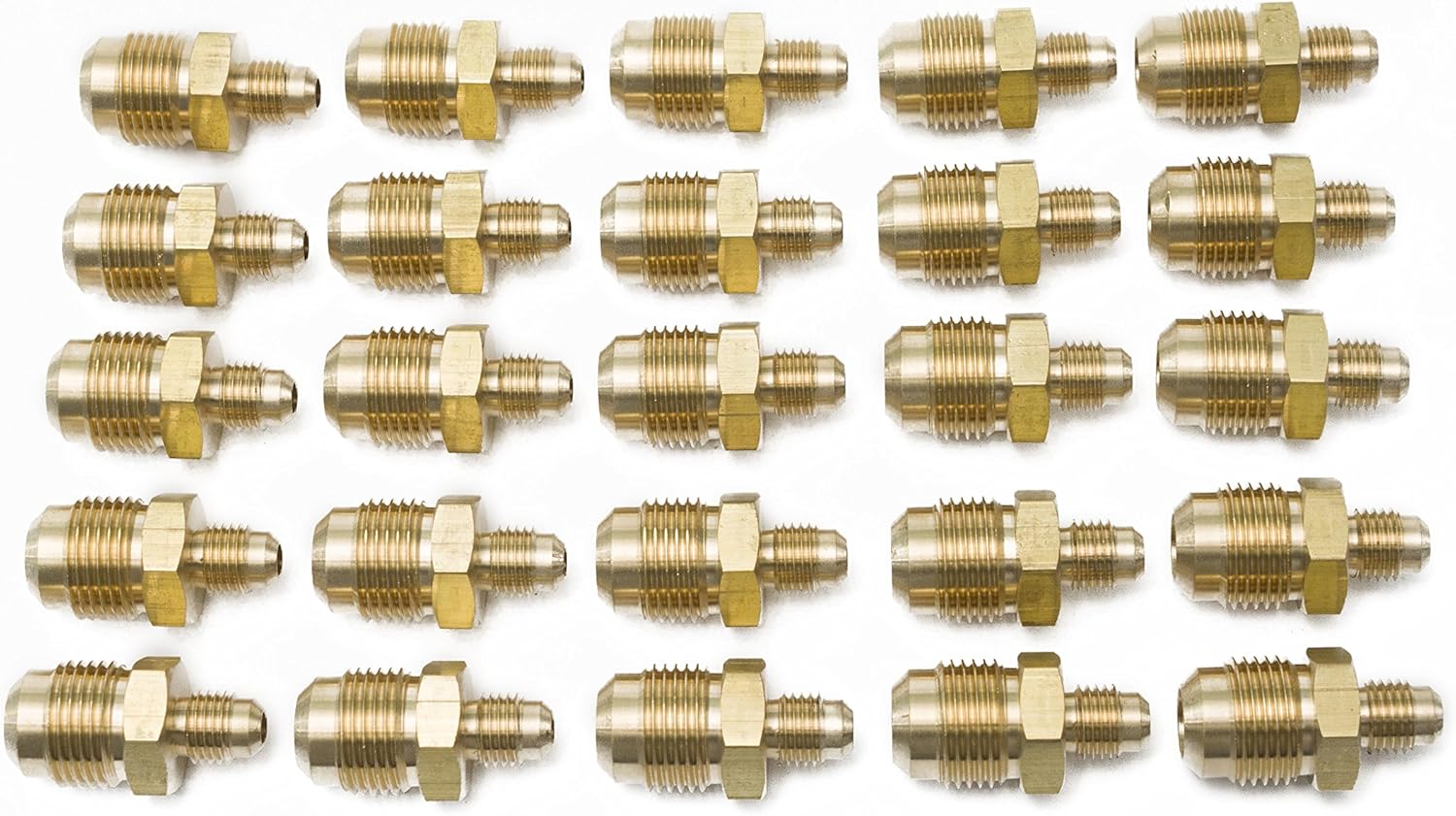 LTWFITTING Brass 1/2" OD x 3/8" OD Flare Reducing Union,Brass Flare Tube Fitting(Pack of 25)