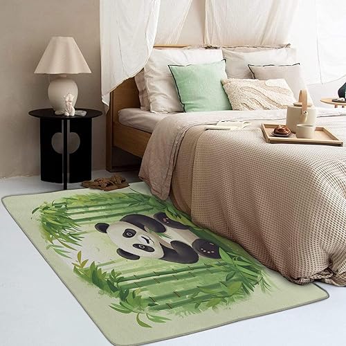 Miniatura 3 de Alfombra de panda y decoración del hogar, alfombra de 3 x 4, lindas alfombras de animales para sala de estar, dormitorio, alfombra de niños,