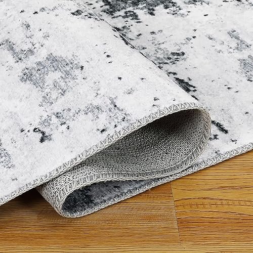 Miniatura 6 de Alfombra lavable a máquina de 5 x 7 pulgadas, moderna, abstracta, envejecida, para interiores, suave, cubierta de suelo de pelo bajo, alfombra de