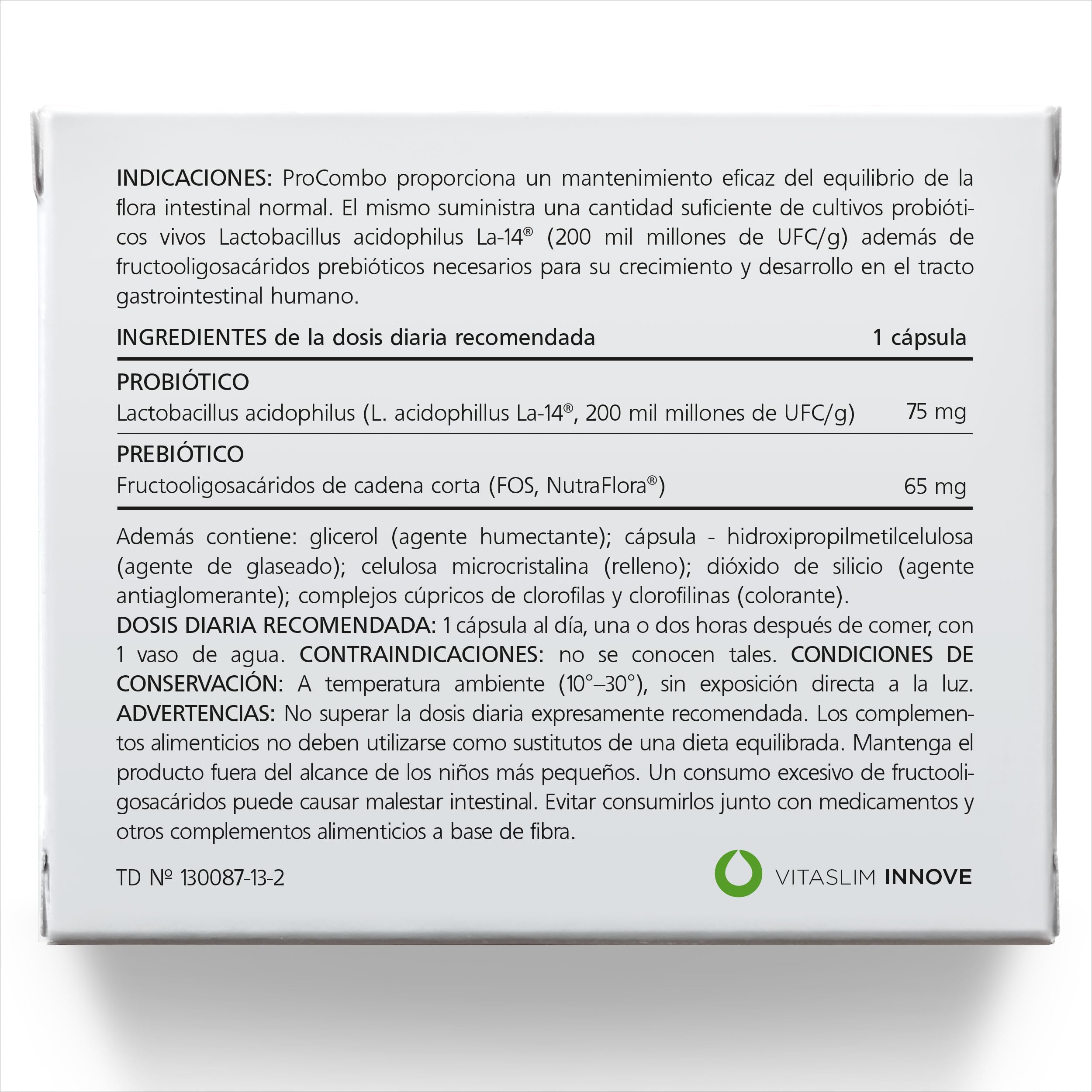 ProCombo - Probiótico inteligente con acción dirigida de bacterias beneficiosas. Cápsula doble para máxima protección y fórmula líquida para resultados más rápidos: ¡1 cápsula por día! (30 dosis)