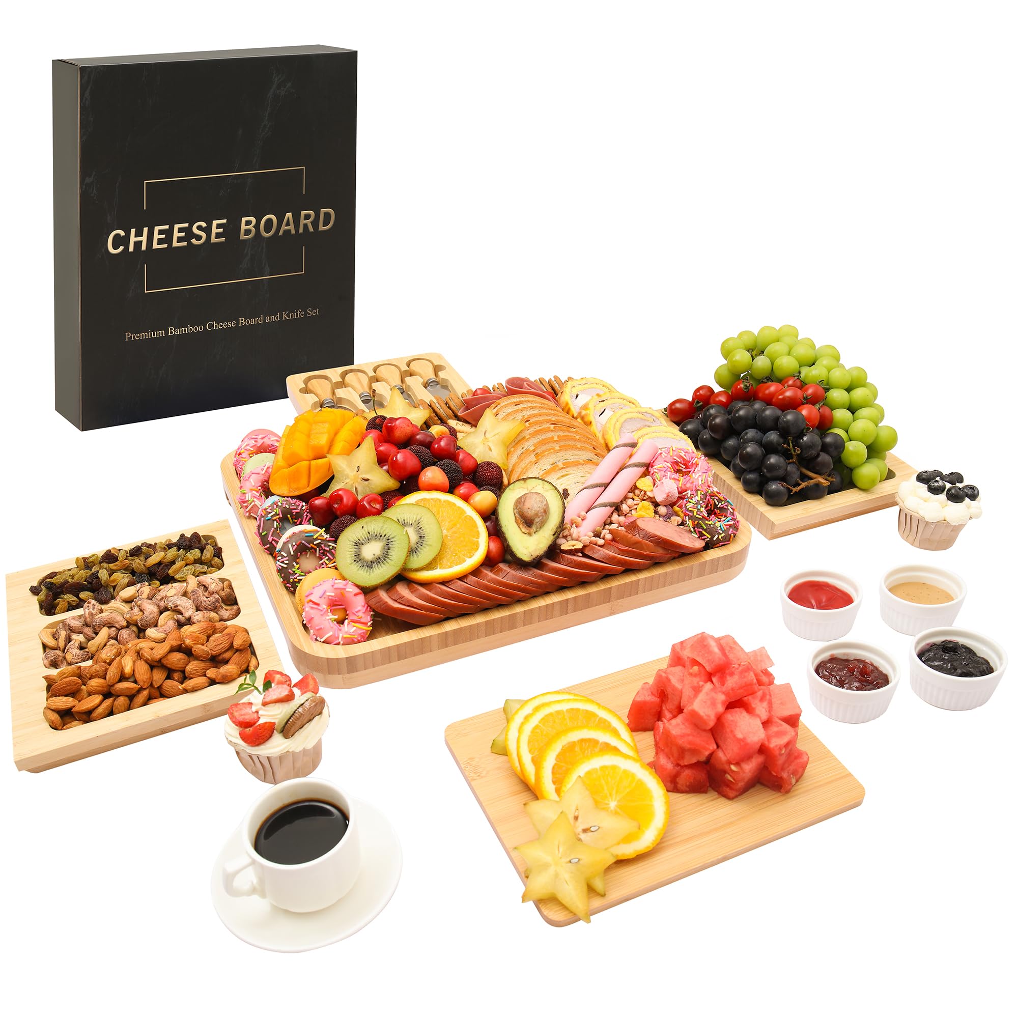 drmvalg Charcuterie Board Käsetablett, Einweihungsgeschenk für neues Zuhause