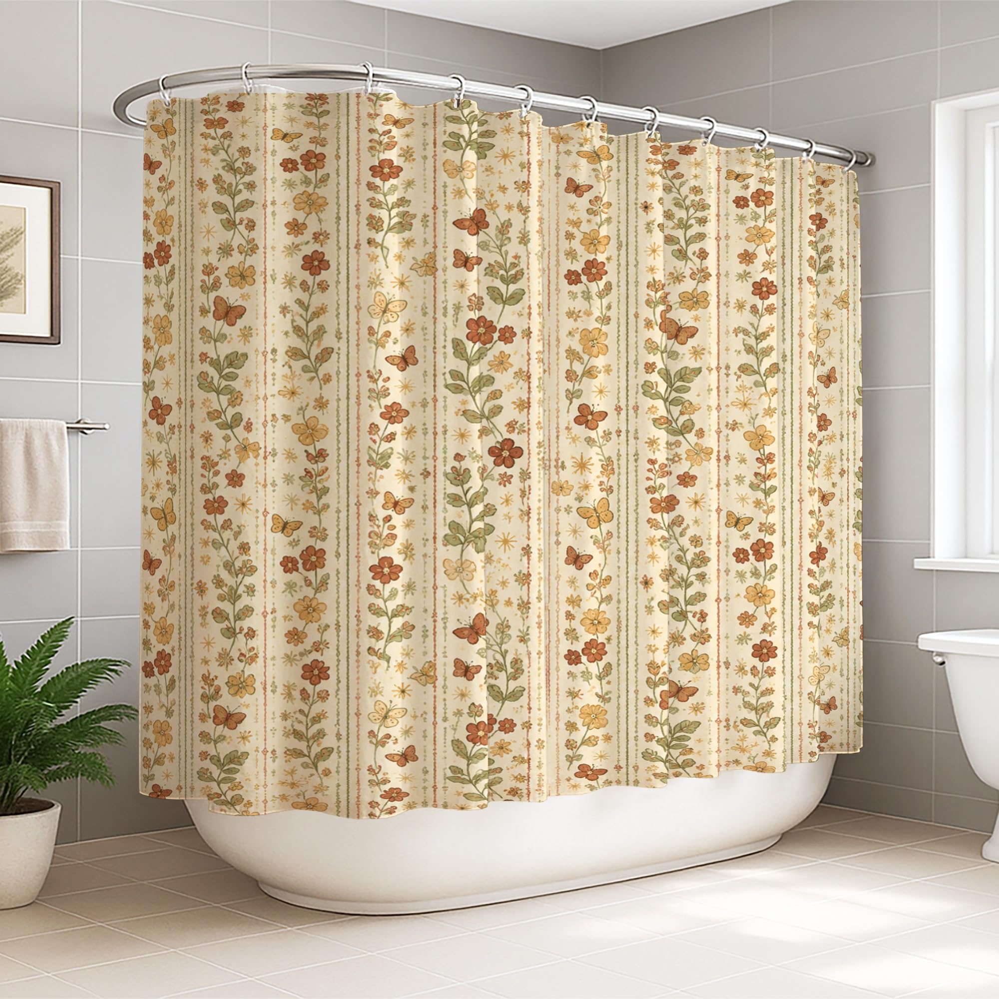 Rideau de douche extra large papillon 274x183 cm pour salle de bain