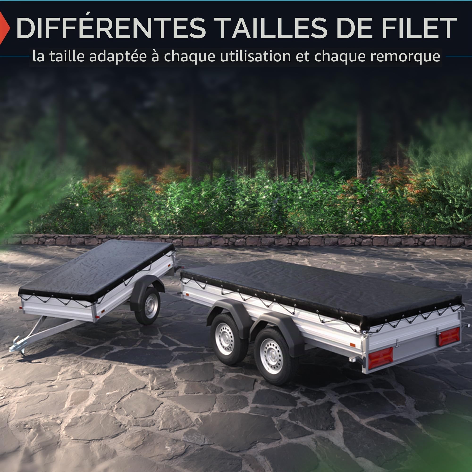 TRIBURG Filet de remorque à Mailles Fines 2,5x3,5 - Filet de Couverture de remorque pour la sécurisation du Chargement - Filet de remorque à Mailles étroites