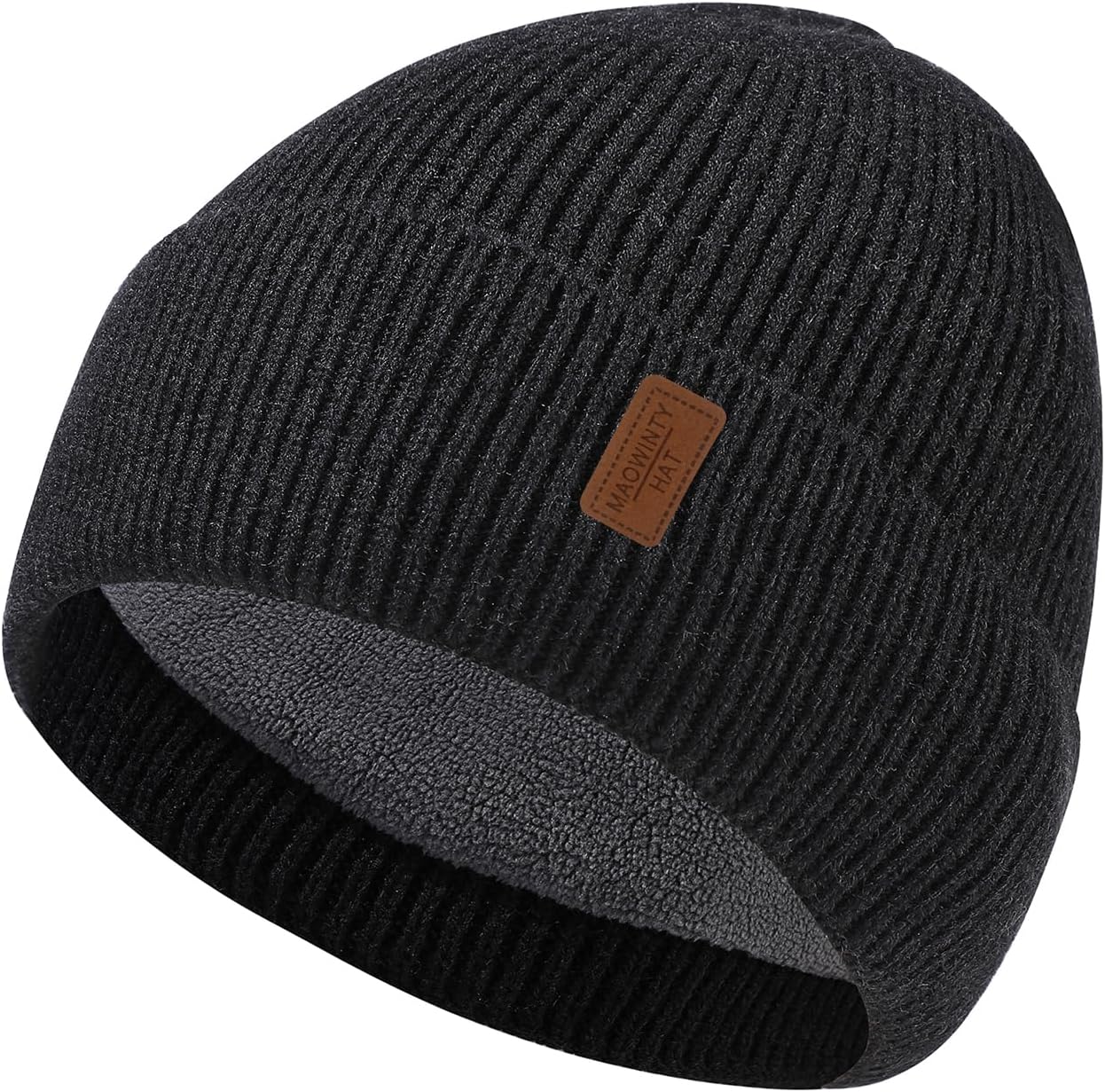 Winter Beanie for Men Women, Cuffed Knitted Fleece Lined Unisex Soft Warm Running Cycling Ski Hat Stocking Beanies Skull Cap