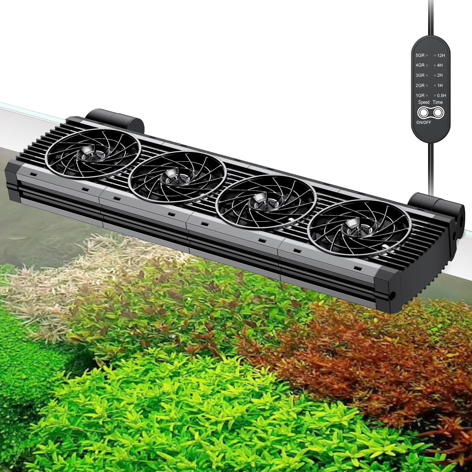 Pawfly Aquarium Chiller Fan, Fish Tank Cooling Fans with 5 Speed Modes & Timer, Terrarium Fan Water Chiller for Freshwater and Saltwater Tanks