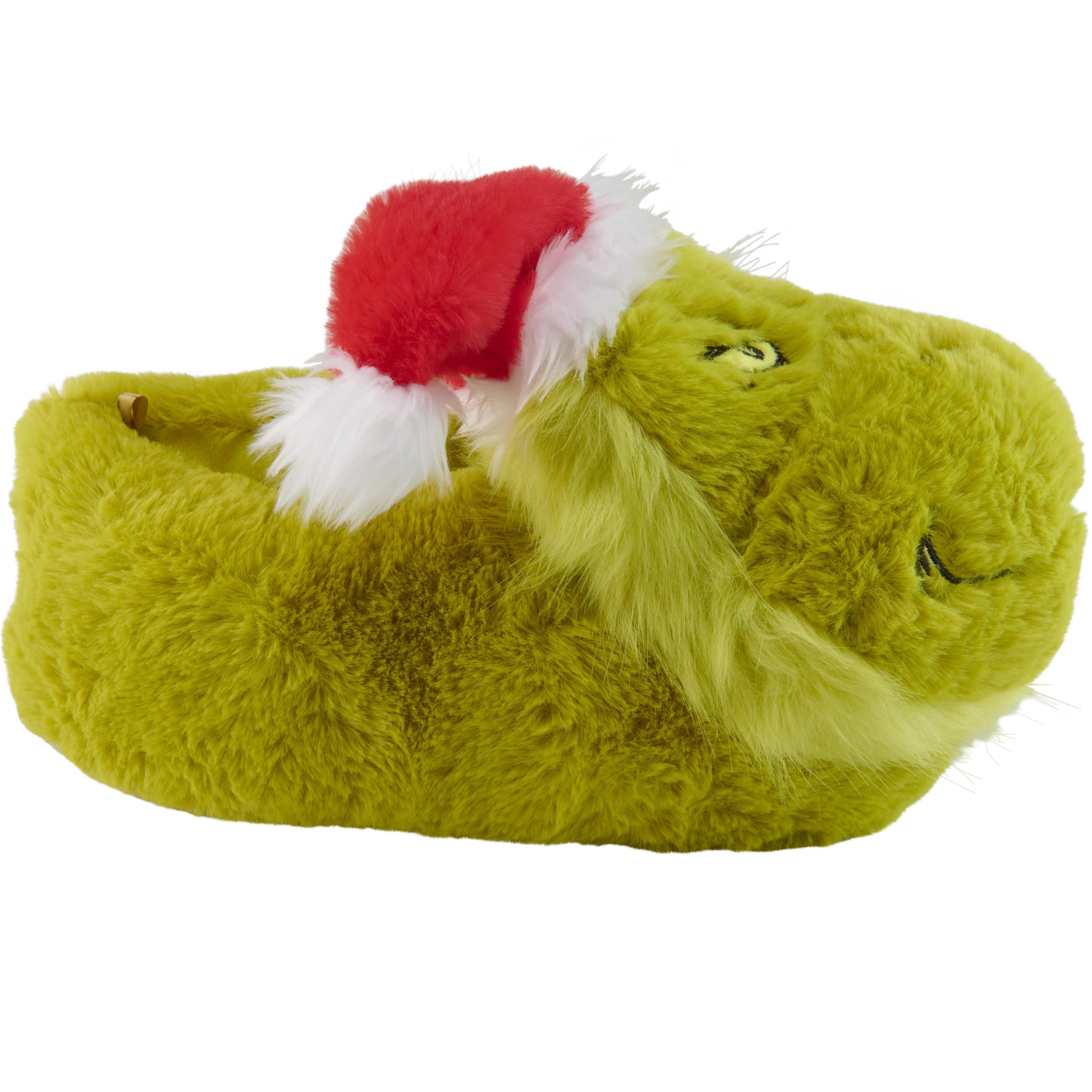 Zapatillas de estar por casa The Grinch en 3D, zapatillas de felpa con gorro de Papá Noel, zapatillas con pompones, unisex, color verde