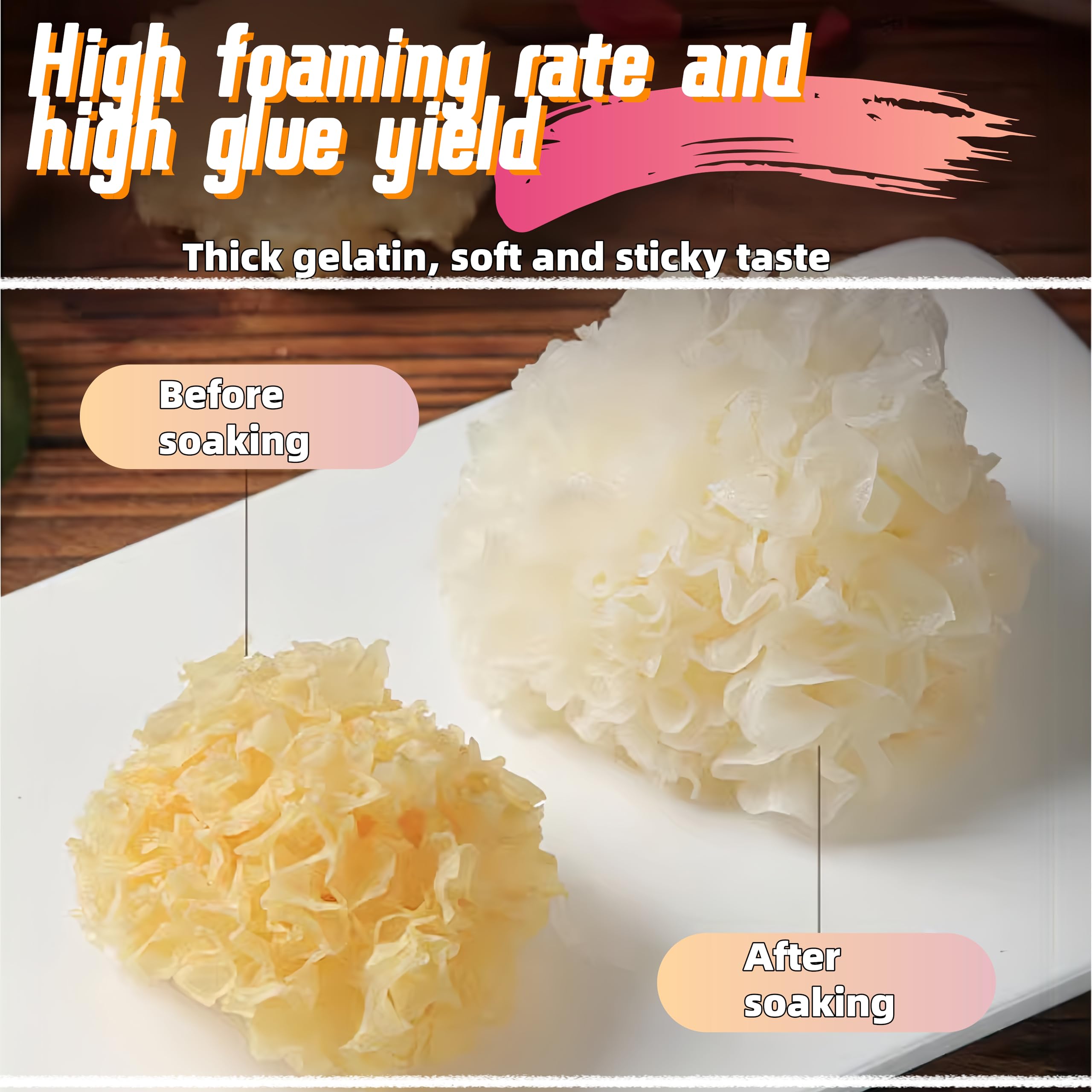White Snow Fungus – (3.5 oz) | Sealed Jar | Easy Storage | Whole Plant, Rootless | Ideal for Desserts, Soups, and Cooking | Dried Snow Fungus |椴木小银耳，雪耳。