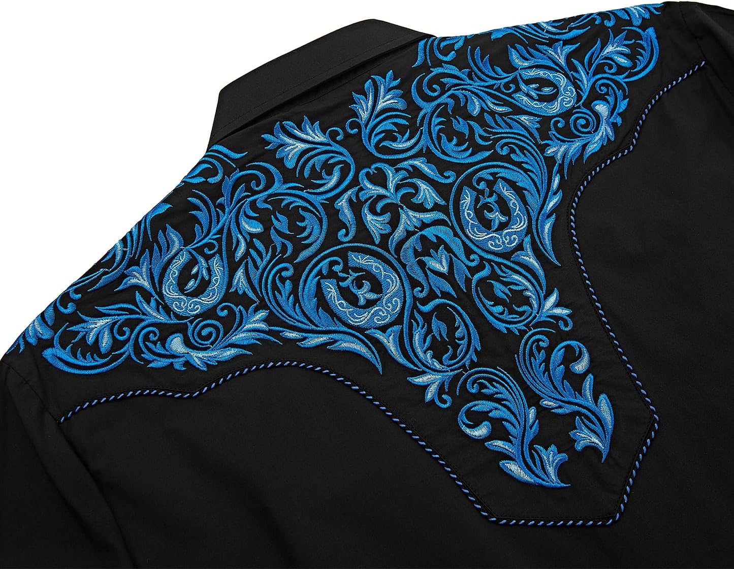 Men's Western Cowboy Shirt Embroidered Long Sleeve Casual Button Down Shirt - Image 3