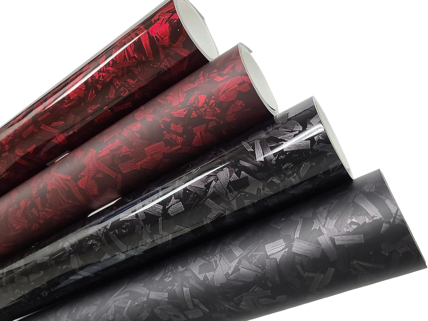 Gloss Matte Infused Forged Carbon Fiber CF Black Red Vinyl Car Vehicle Wrap Air Release Bubble Free Roll (Gloss Red, 3FT x 5FT)