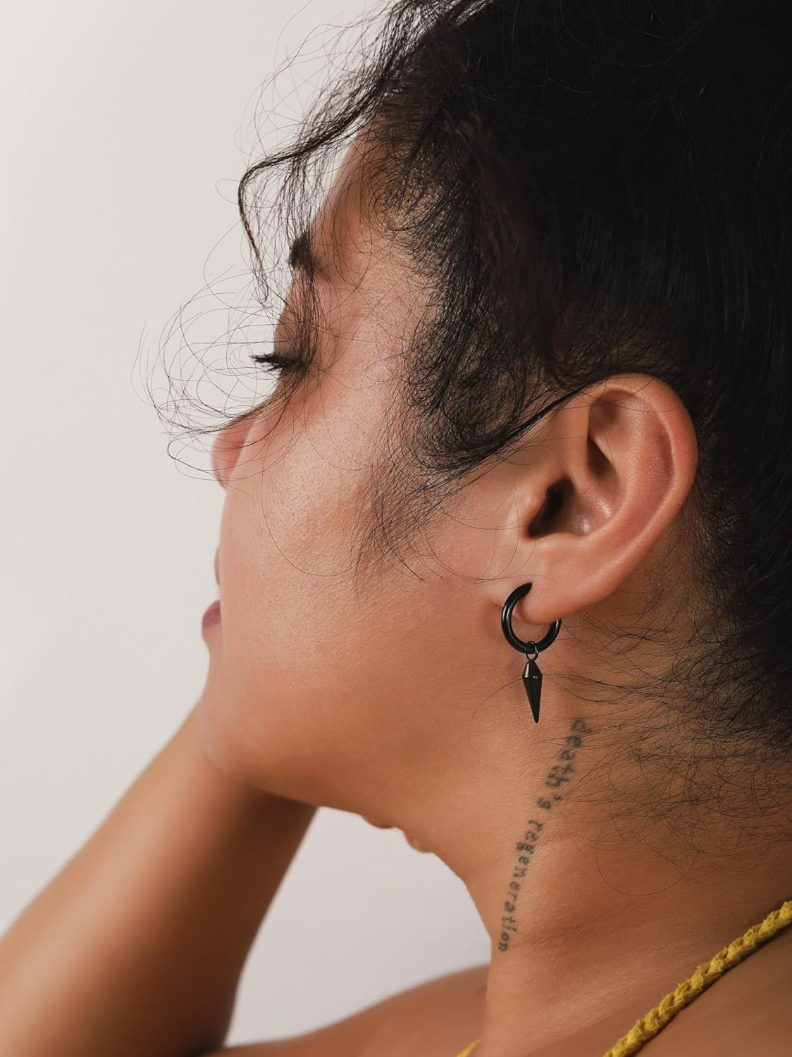 Sacina Black Spike Earrings, Hoop Gothic Punk Emo Grunge Earrings, Christmas Jewelry Gift For Women - Image 4