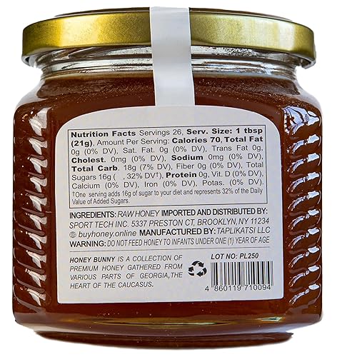 Miniatura 2 de Honey Bunny Forest Dark Raw Natural, buena fuente de antioxidantes, edulcorante alternativo, producto de Georgia, 19.4 onzas, paquete de 1