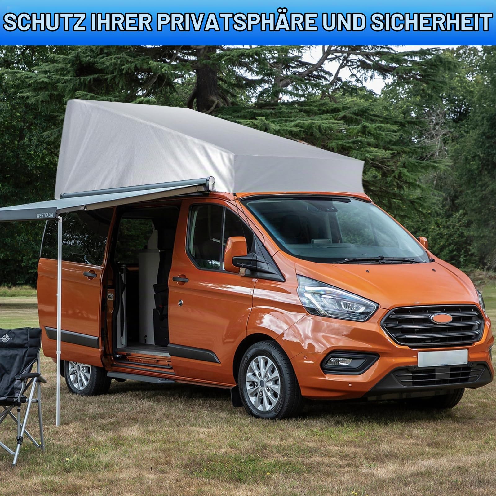 Pop-Top Dachschutz für Ford Transit Custom, Wetterschutz Camper Dachzelt