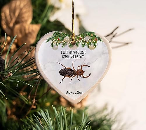 Miniatura 7 de Adornos de Navidad personalizados con texto en inglés "I Just Freaking Love Camel Spider 2023, regalos divertidos para amigos, niños y niñas,