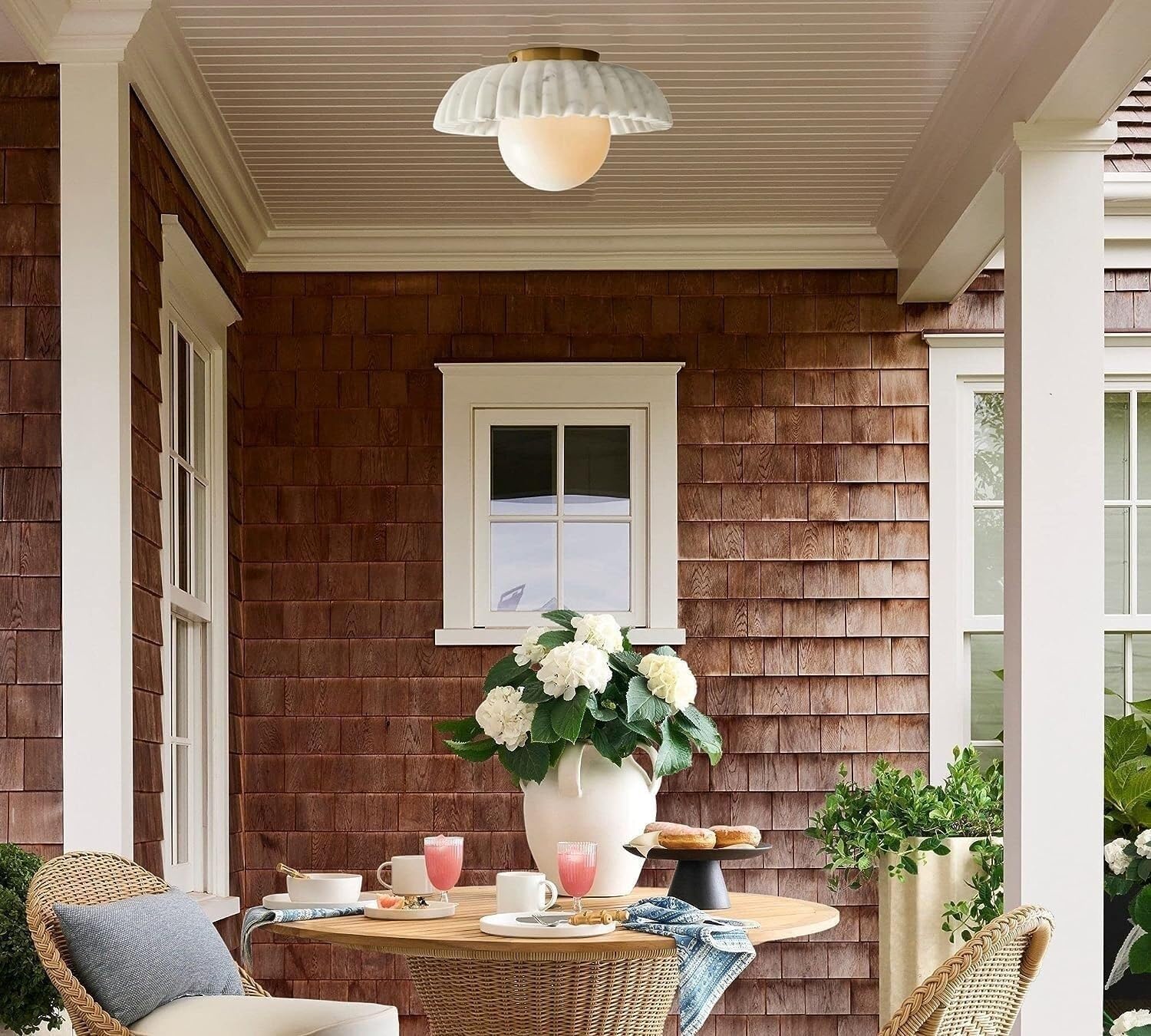 Nordic Home Farmhouse Bar Ceiling Lamp Close to Ceiling Light Fixtures Nordic Fluted Marble Ceiling Light Semi Flush Mount for Corridor Cloakroom Porch Bedroom Foyer Coffee Shop Art Display