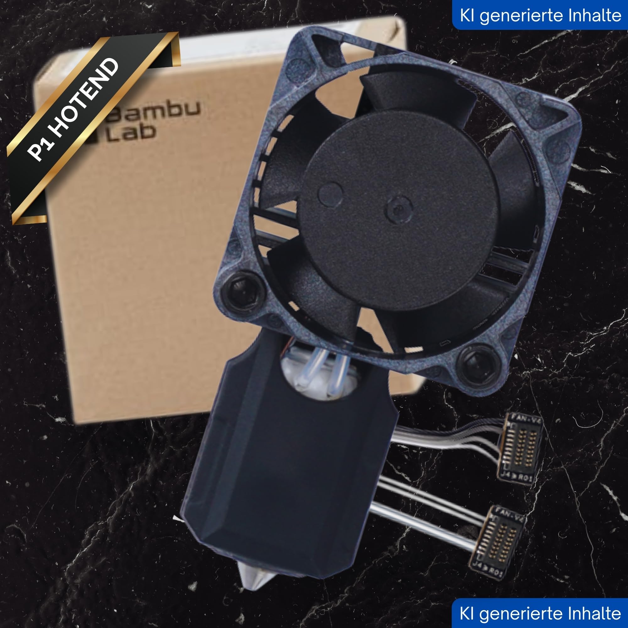 Hardened Steel Hotend Kit mit Lüfter und Düse passend für Bambu Lab P1P P1S 3D Drucker Thermistor Ceramic Heater 0.4mm Nozzle, Extruder Heating Block Ersatzteil GEHÄRTETER STAHL