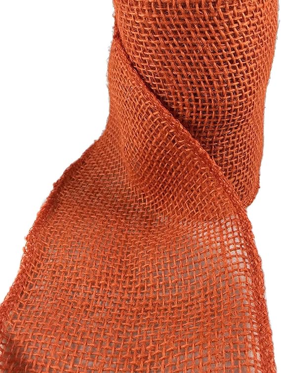 Orange Burlap Craft Ribbon Roll 5.5 in X 15 Ft