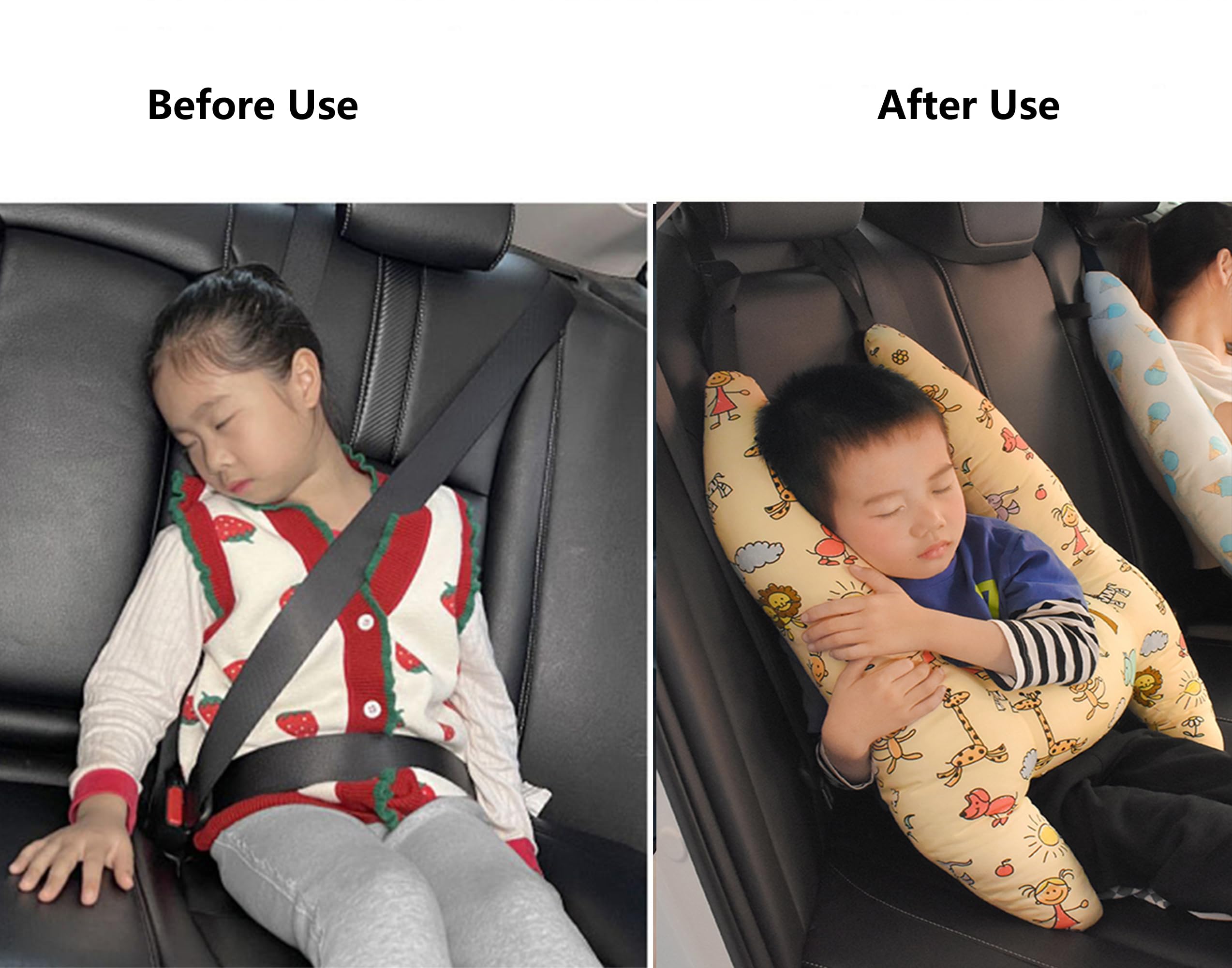 Qchomee Kids Car Travel Pillow Car Seat Belt Cushion Head Neck Support  Pillow Safety Strap Covers Adults Children Headrest for Car Travelling  Sleeping Pillow, Beige : Amazon.co.uk: Baby Products