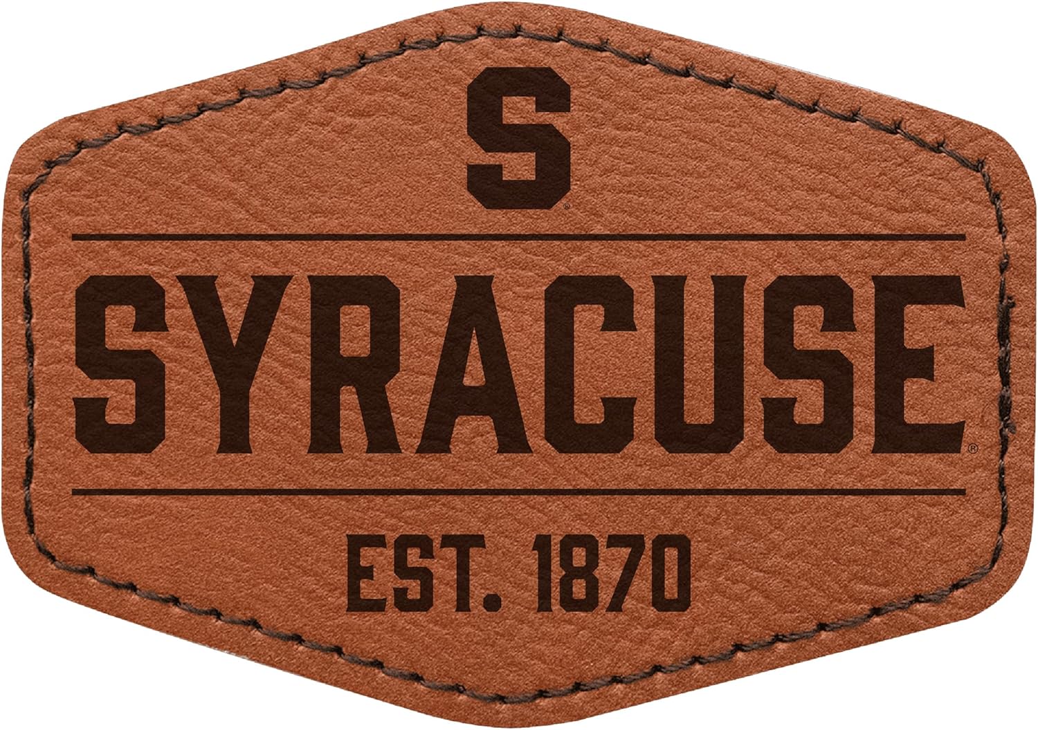Syracuse Orange Officially Licensed Hexagonal Leatherette Patch - Iron-On with Adhesive Back 4-Pack