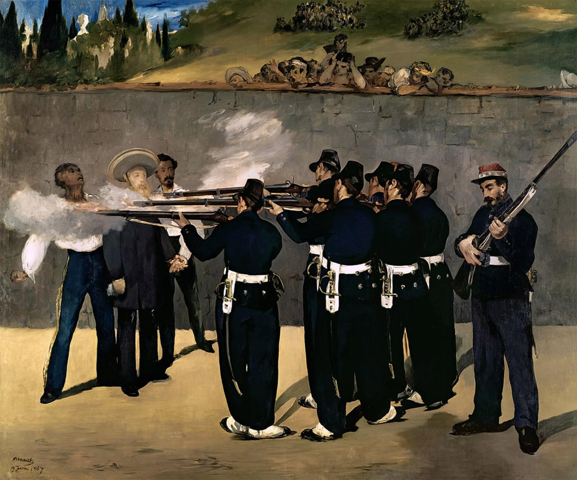 SERENDIPITP Retro Picture Poster Wall Art Pictures Painting the Execution of the Emperor Maximilian by Edouard Manet Wall Art Canvas Print for Wall Decor 60x90cm