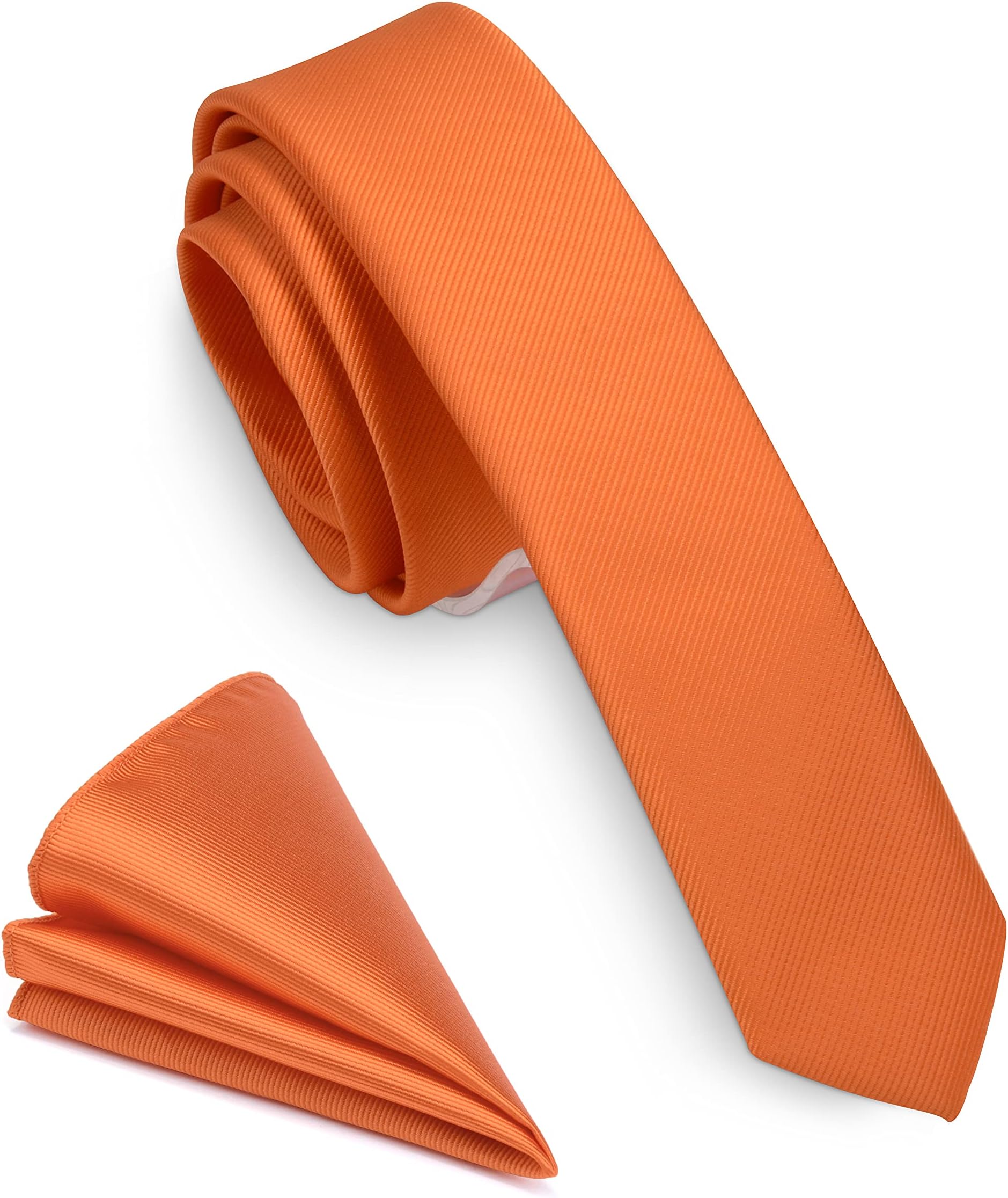GUSLESON Fashion 1.58"๏ผ4cm๏ผ Solid Color Necktie and Pocket Square Sets For Men + Gift Box