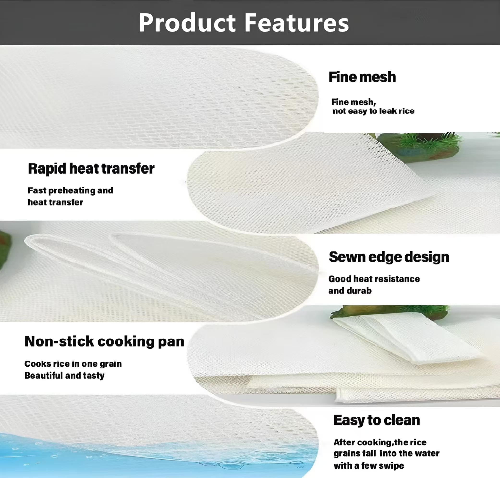 Reisnetz Wiederverwendbar - Antihaft-Kochhilfe Für Reiskocher & Töpfe