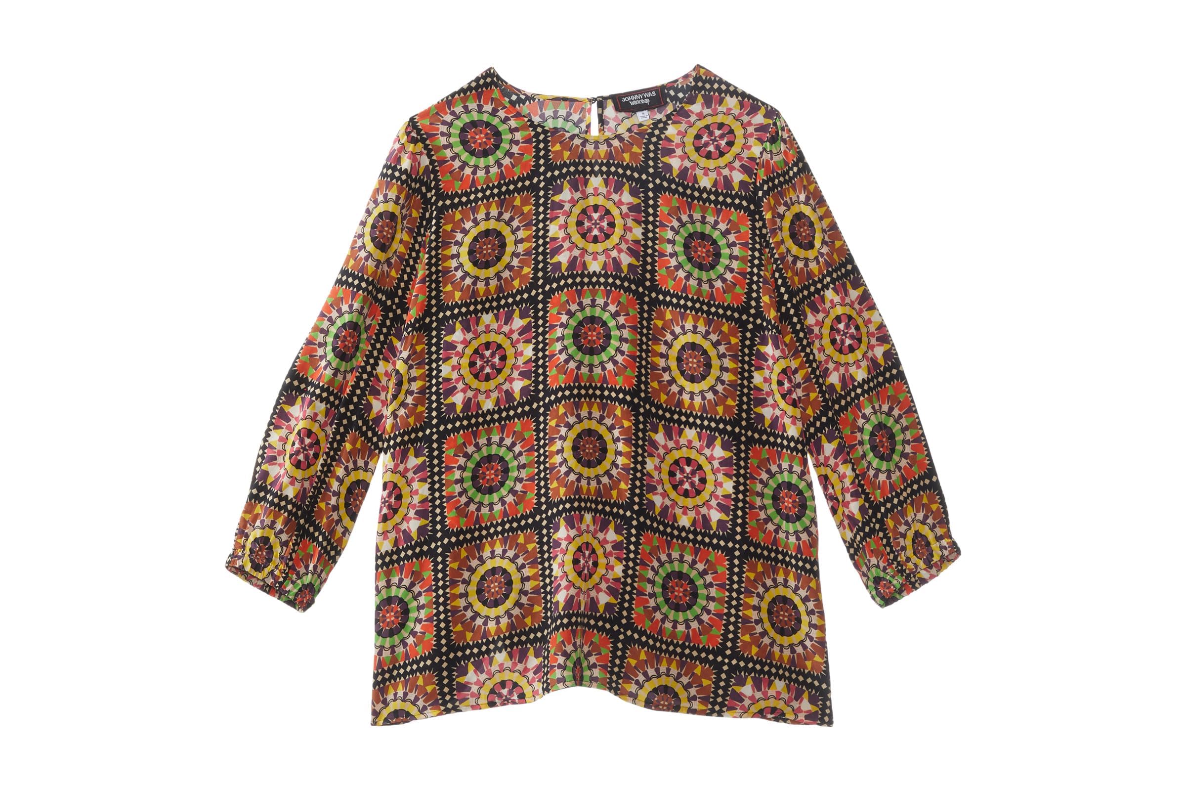 Johnny Was Plus Size Lyon Tile High Neck Blouse