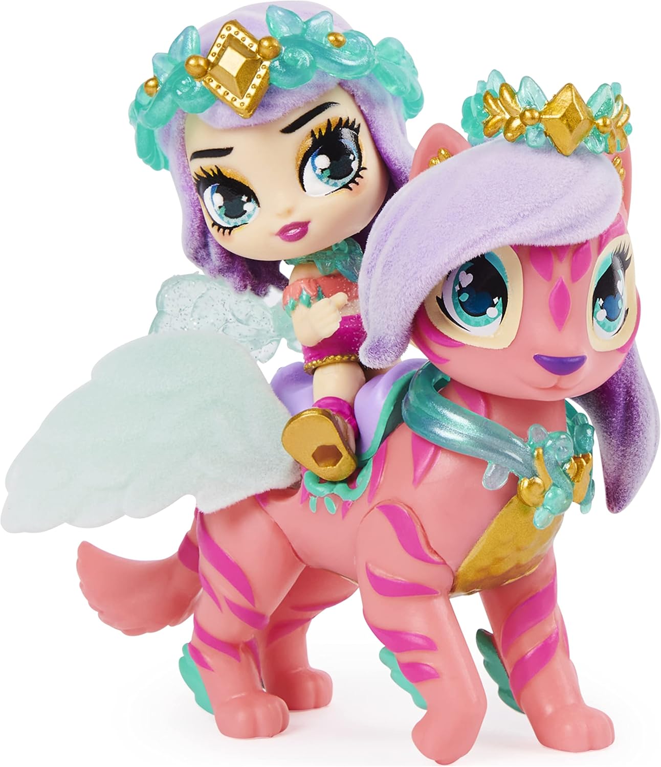 amazon com hatchimals pixies riders radiant roxy pixie and tigrette glider set with mystery feature toys games
