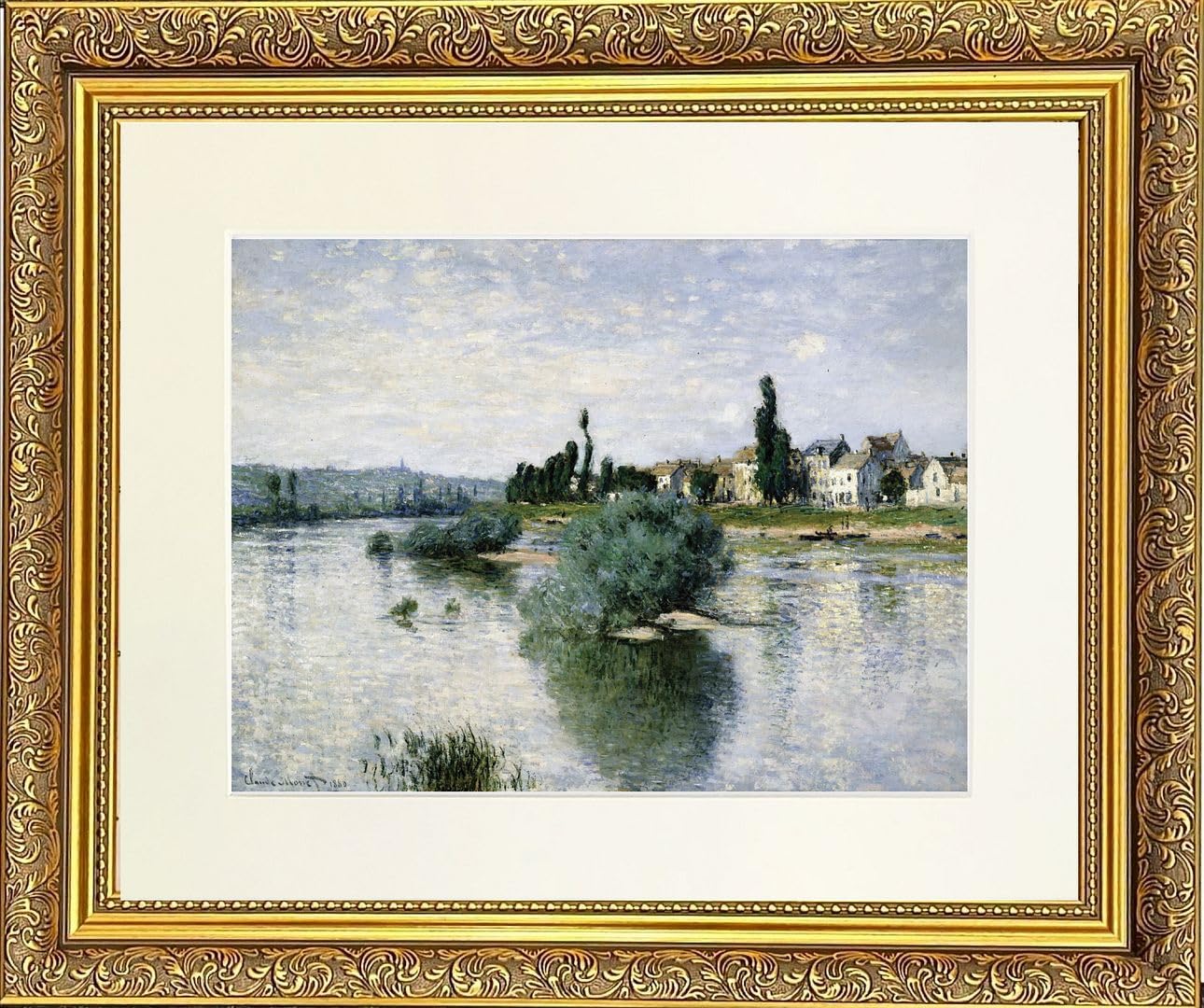 River Mounted & Framed Print in Gold Dahlia Frame 22 x 18 Inch