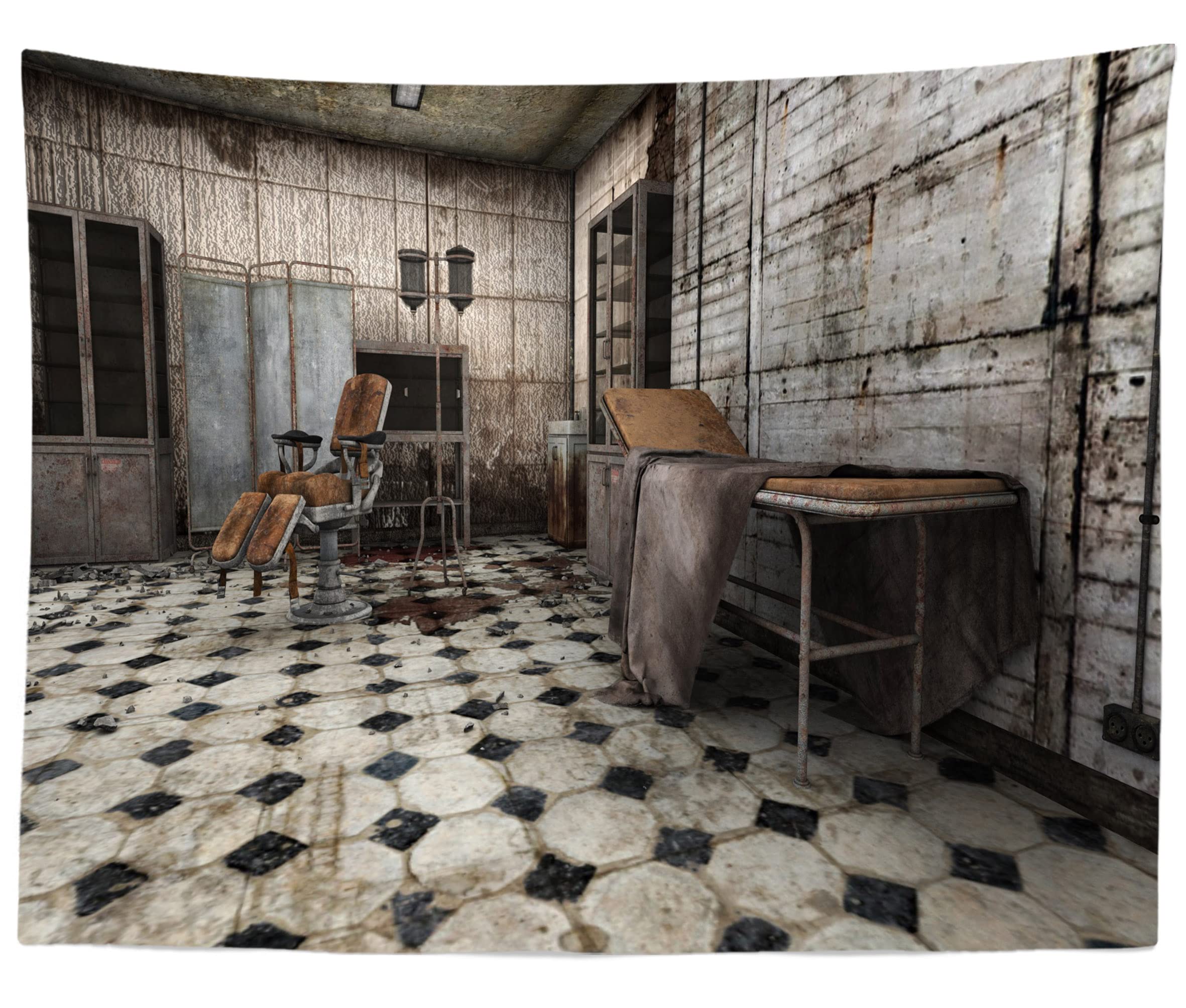 Amazon.co.jp: CORFOTO 5x3フィート ファブリック 古い放棄された病院