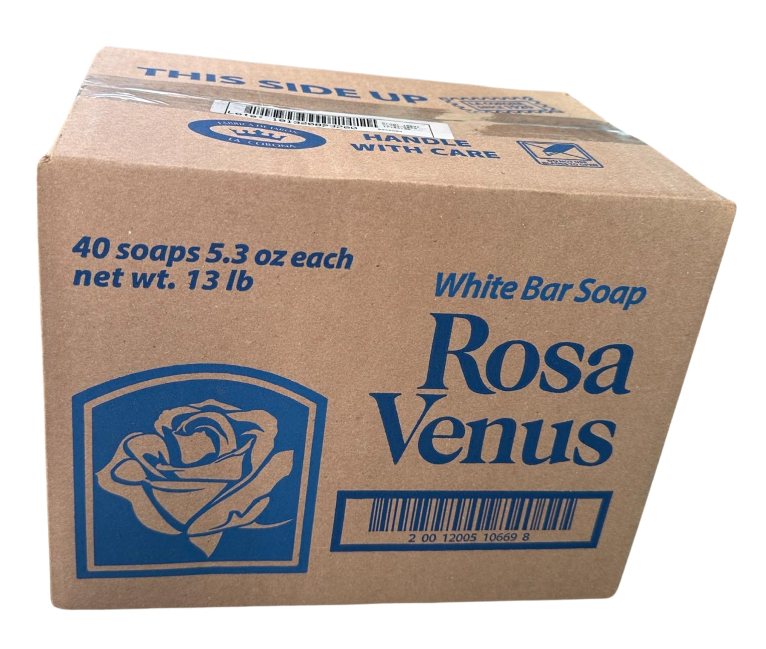 Jabon Rosa Venus Blanco Clasico 150 g / 5.29 oz Pack of 12, 20 or 40 Pack, Bar (40)