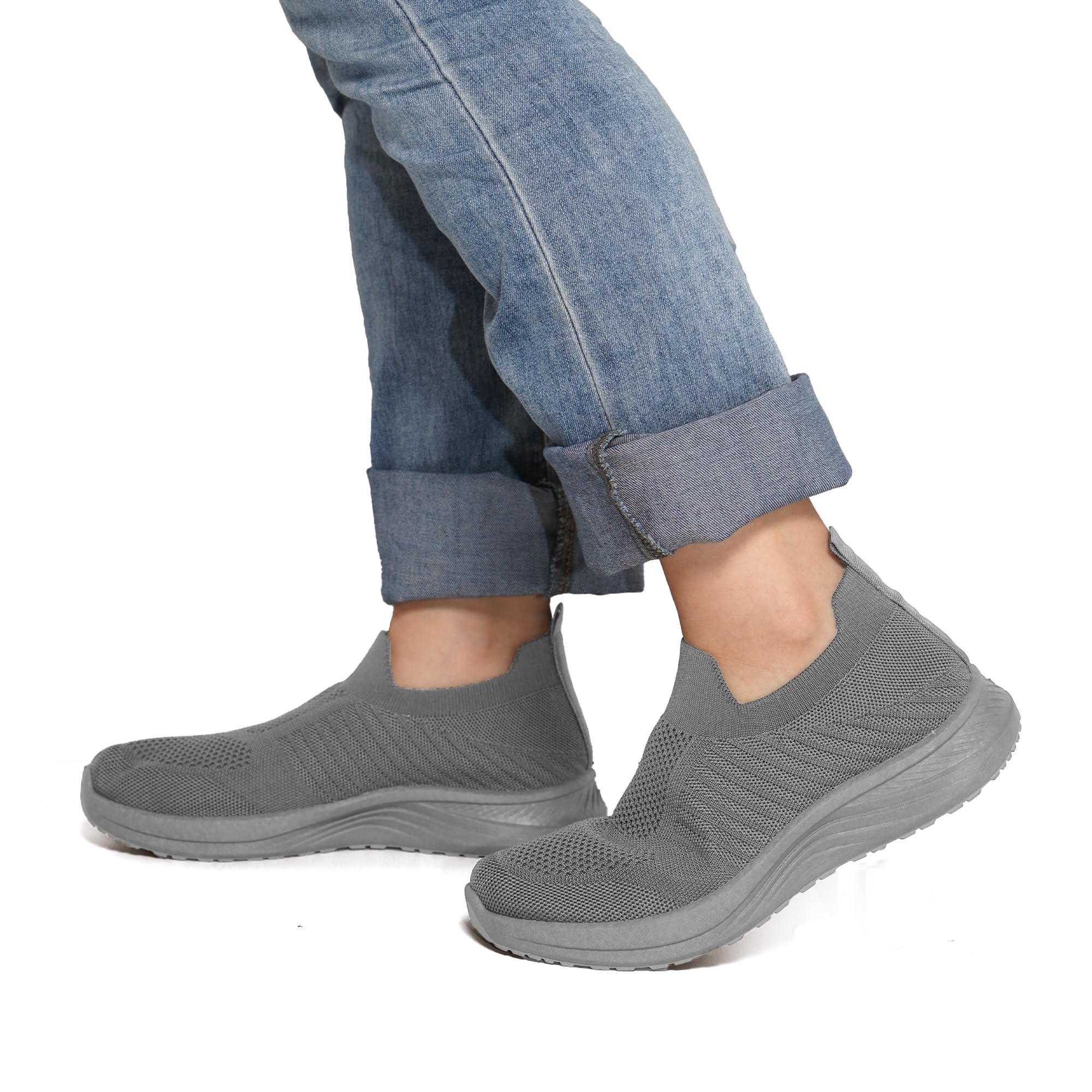 JOMIX Scarpe da Uomo in Tessuto Traspirante Scarpe Casual Slip-On con Suola in PVC Antiscivolo Comode Sneaker per Camminate Sport - 3