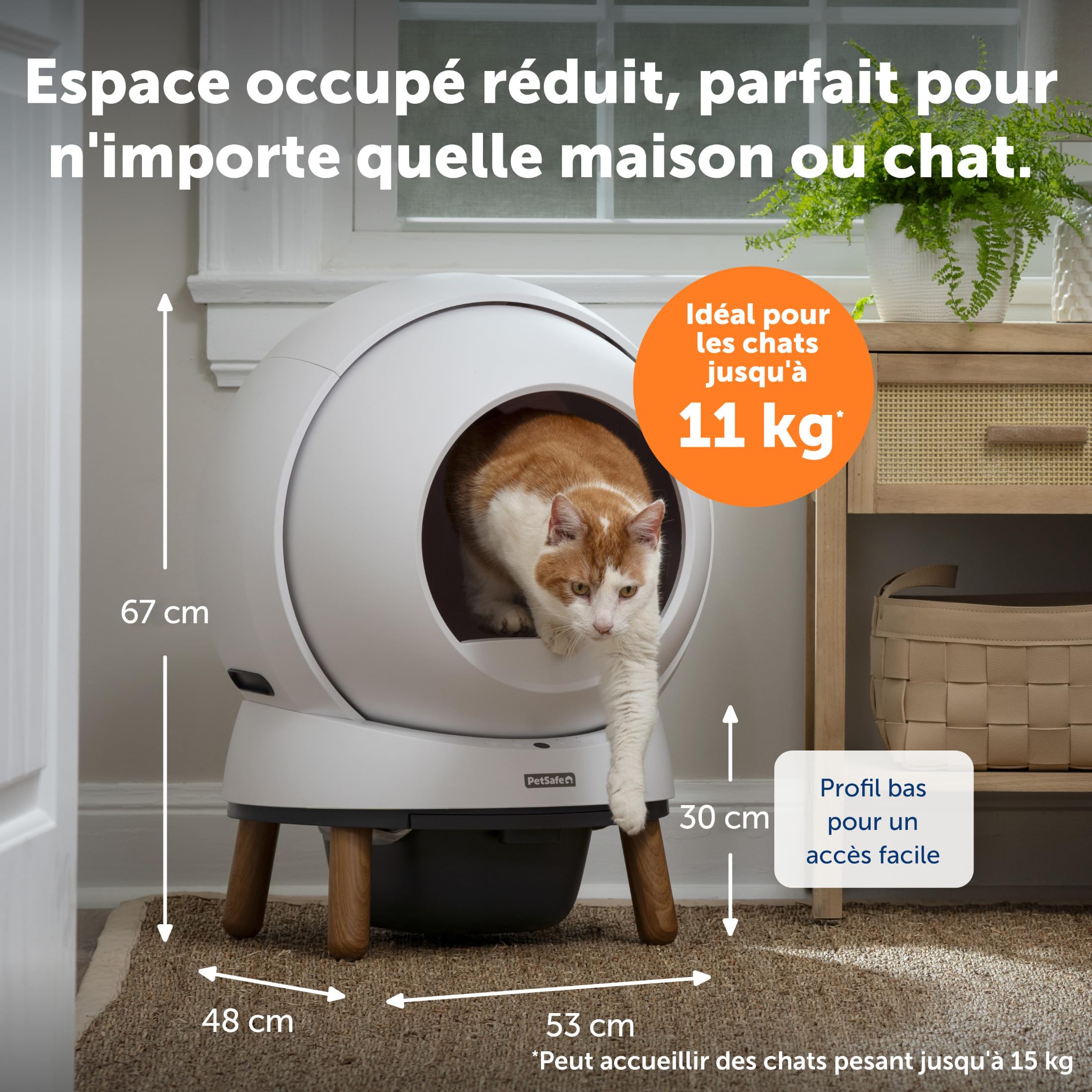 PetSafe - ScoopFree SmartSpin Litière Autonettoyante - Contrôle Avancé des Odeurs & Suivi de la Santé - Contrôle par Application - Compatible avec Toute Litière